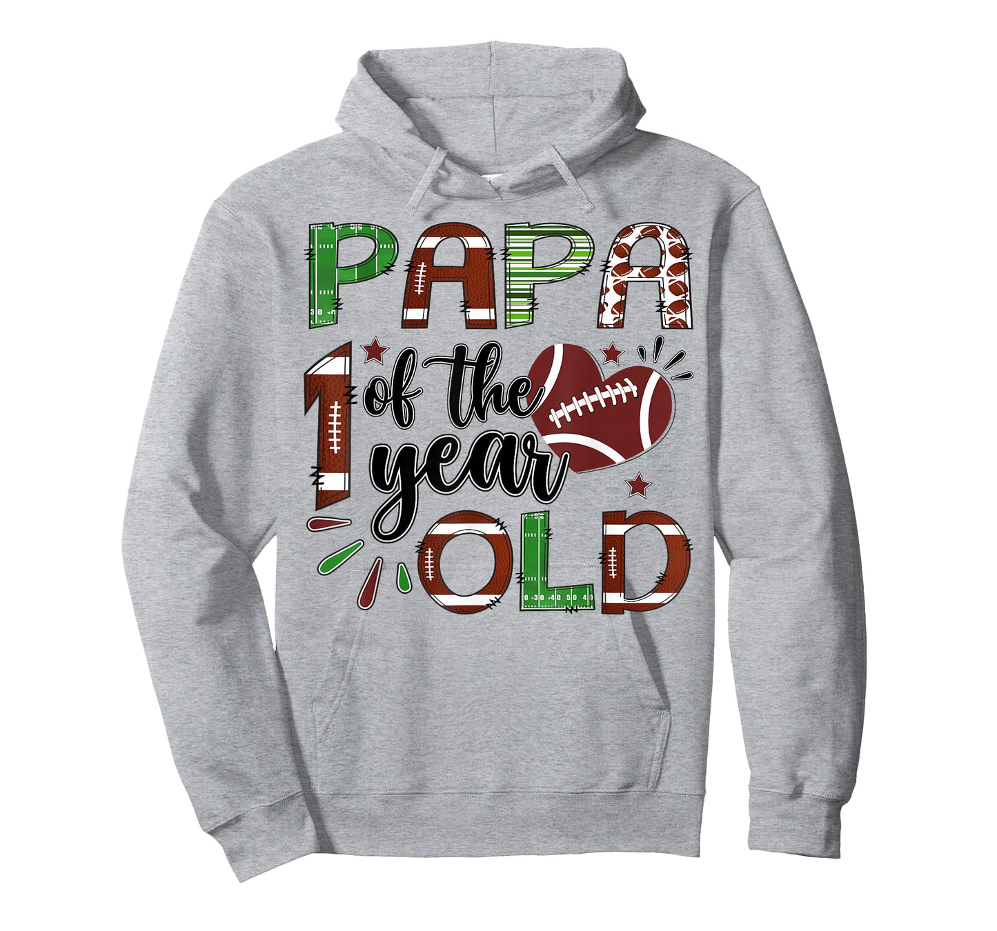 Papa of The 1 Year Old Football 1st Birthday Boy Matching T-Shirt