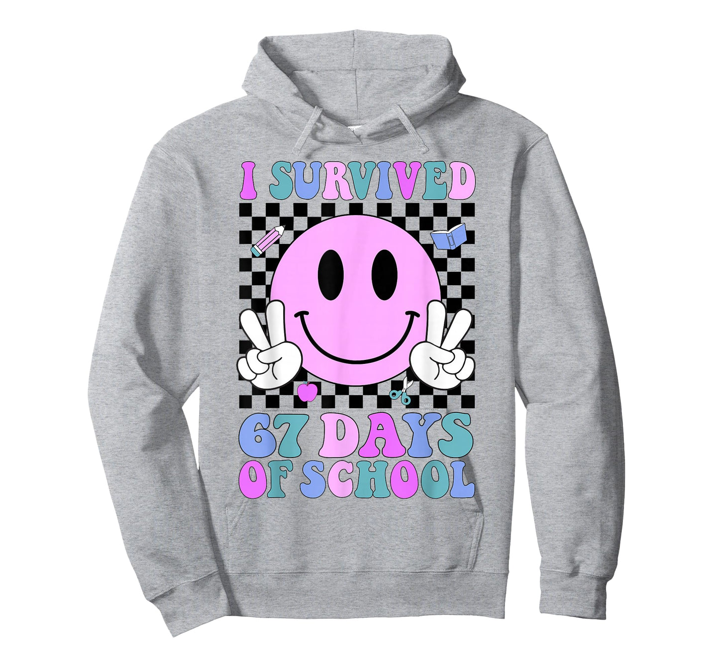 I Survived 67 Days of School Retro Smile 6 7 Meme Six Seven T-Shirt