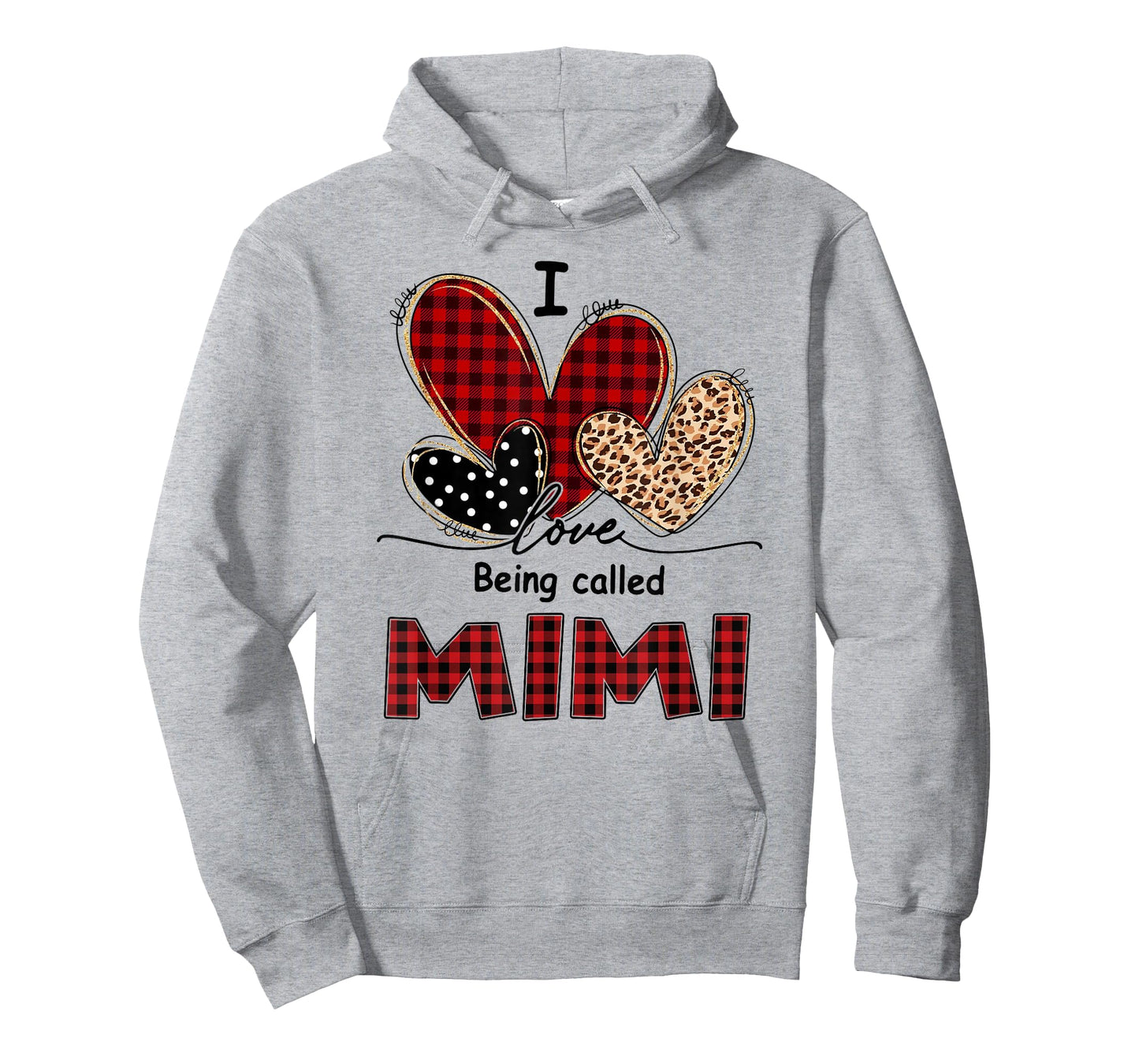 I Love Being Mimi Red Plaid Leopard Christmas Valentine Mimi T-Shirt