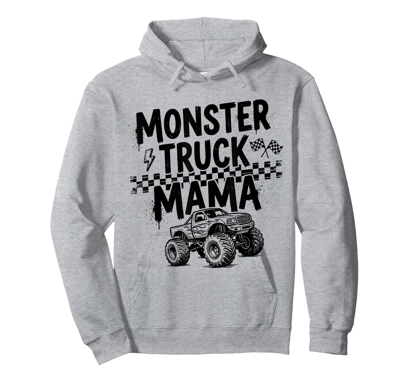 Monster Truck Mama Checkered Mothers Day Mom Birthday Women T-Shirt