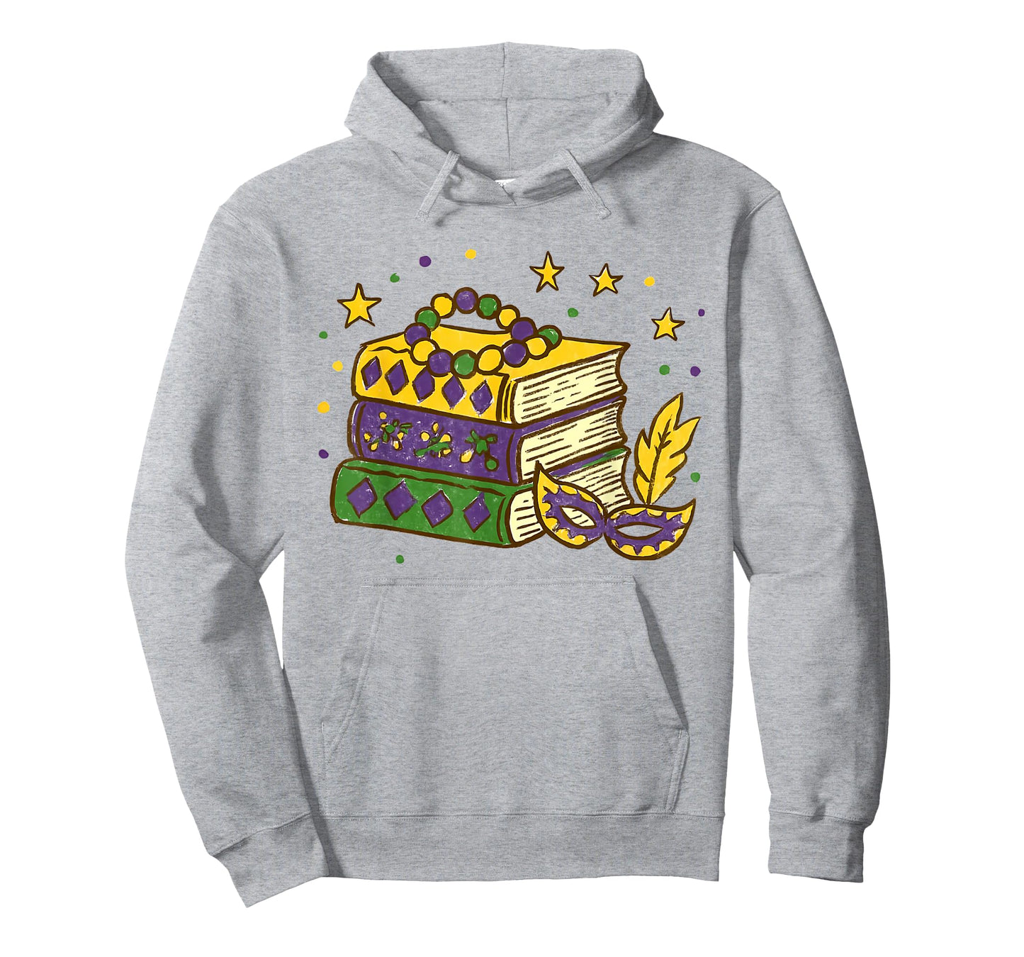 Mardi Gras Book Lover Reading Reader Men Women Kids T-Shirt