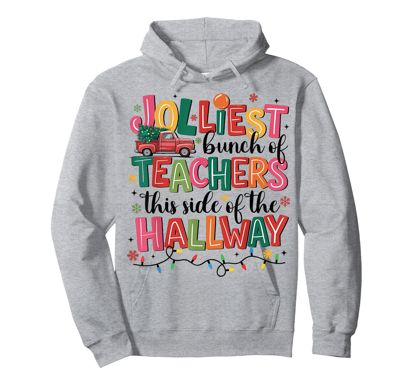 Jolliest Bunch of Teacher This Side of The Hallway Christmas T-Shirt