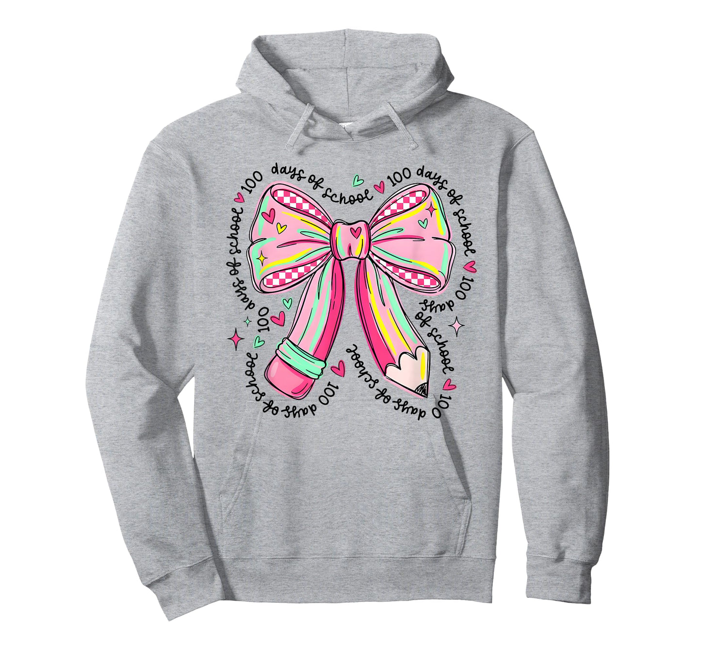 100 Days of School Girls Coquette Bow 100th Day of School T-Shirt