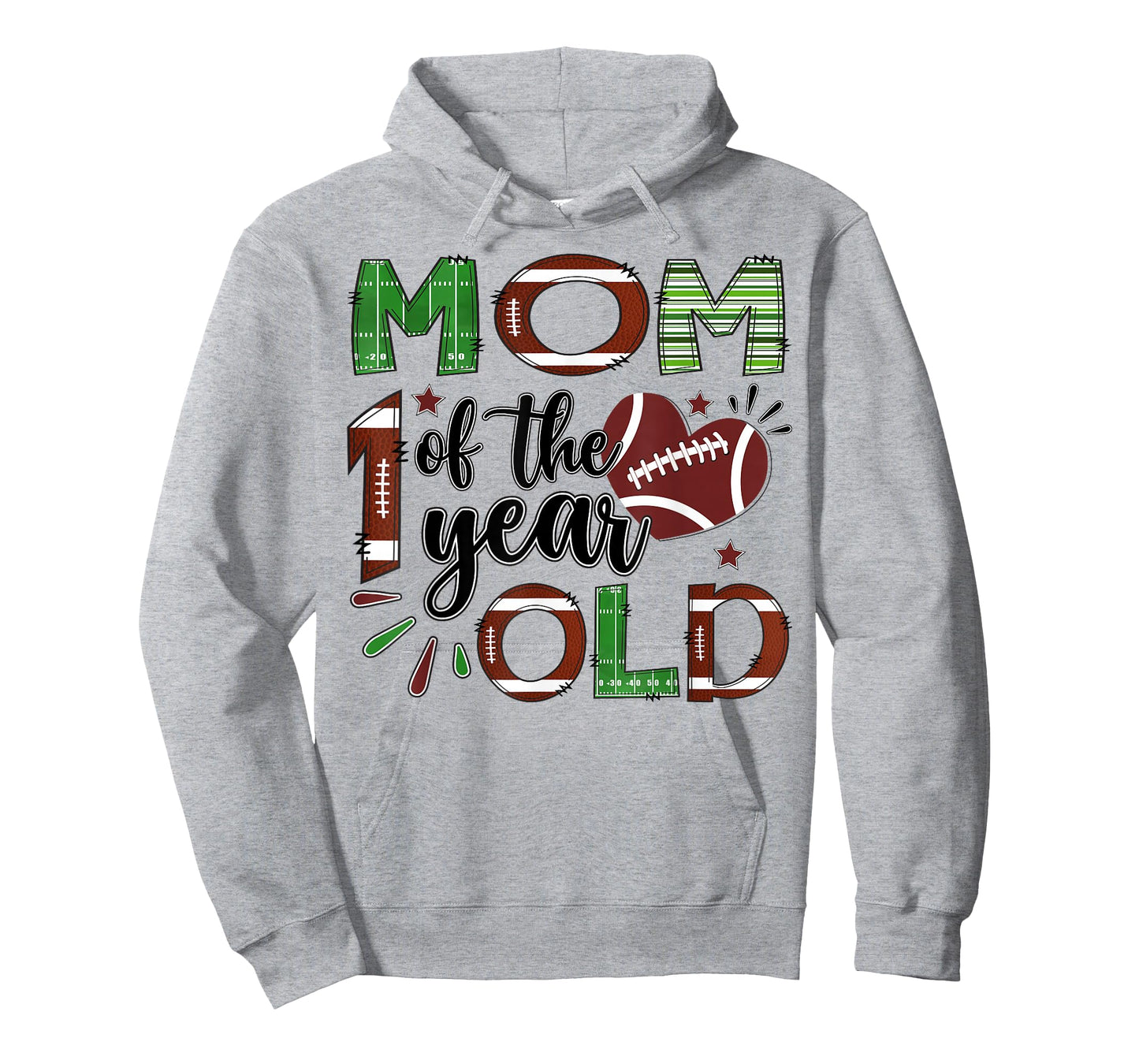 Mom of The 1 Year Old Football 1st Birthday Boy Matching T-Shirt