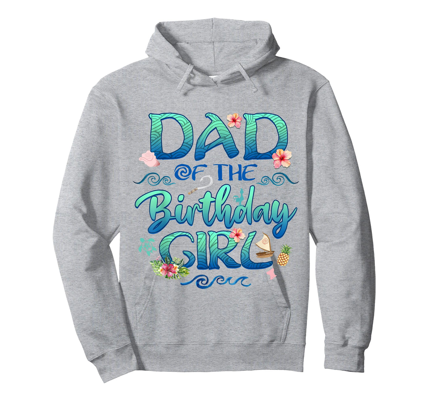 Dad of The Birthday Girl Vintage Ocean Family Birthday Girls T-Shirt