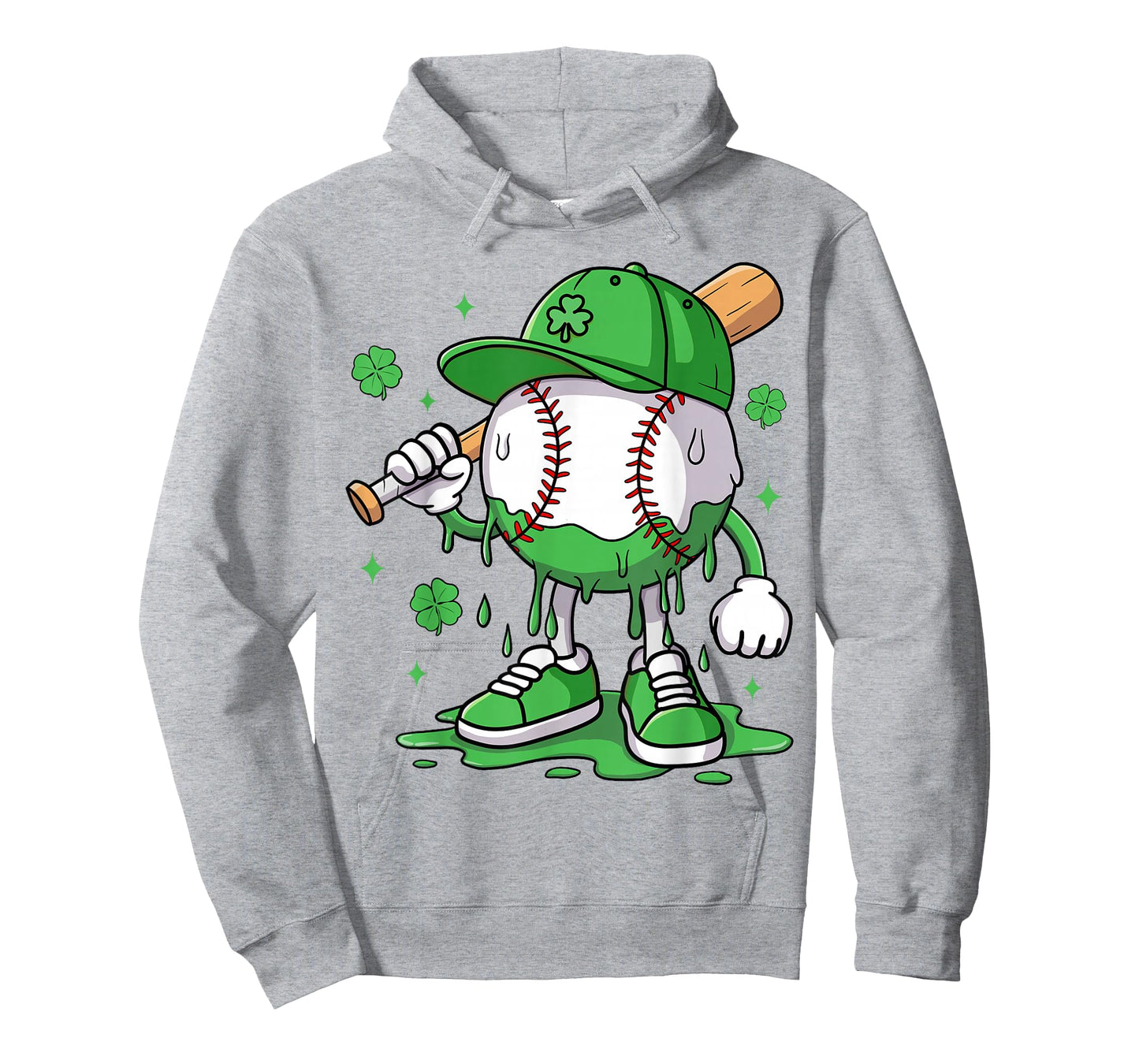 Boys Happy St Patricks Day Kids Baseball Ice Cream Drip T-Shirt