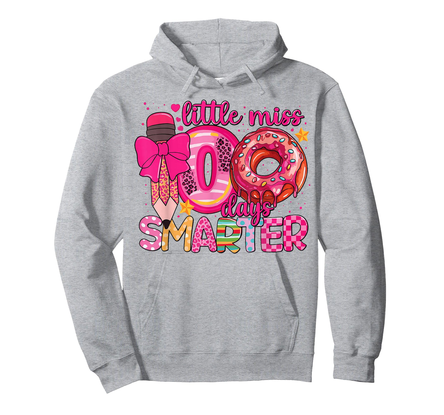 Little Miss 100 Days Smarter Girls Kids 100th Day of School T-Shirt