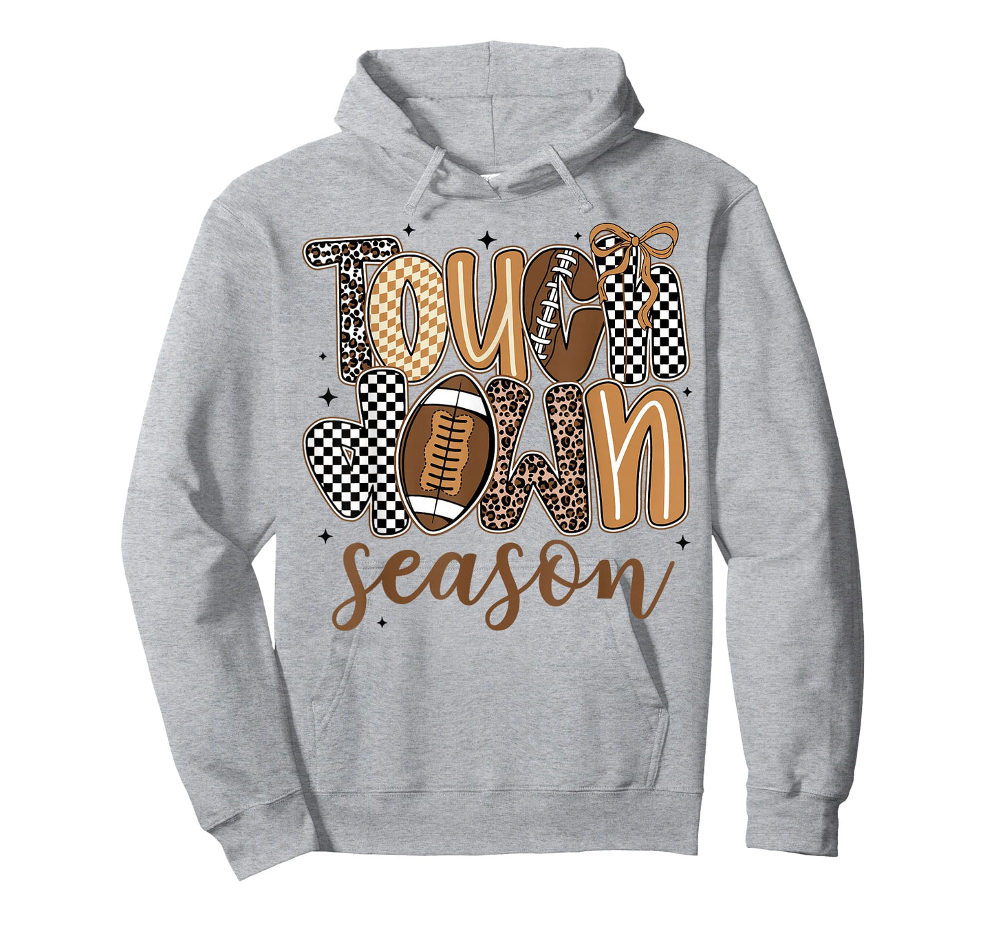 Retro Touchdown Season Leopard Game Day Football Mom Women T-Shirt