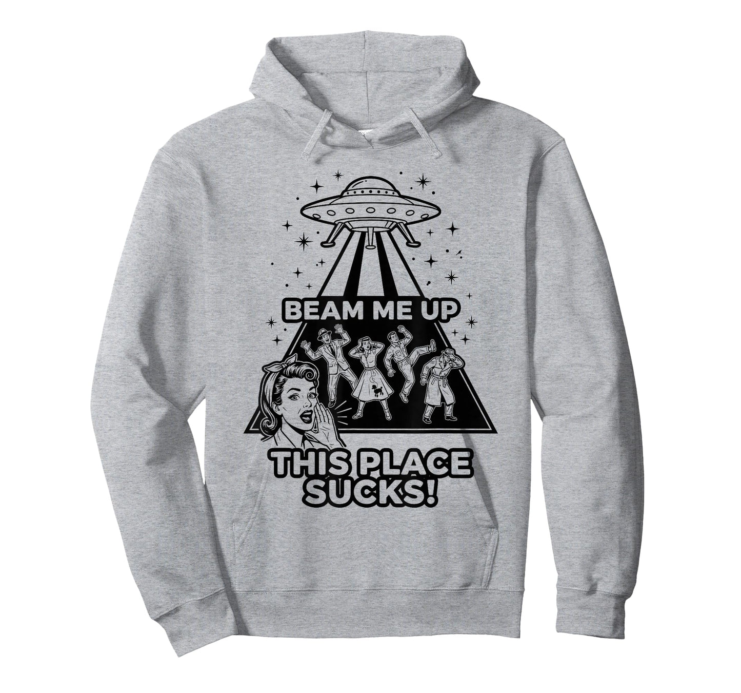 Funny Beam Me Up This Place Sucks Alien UFO T-Shirt