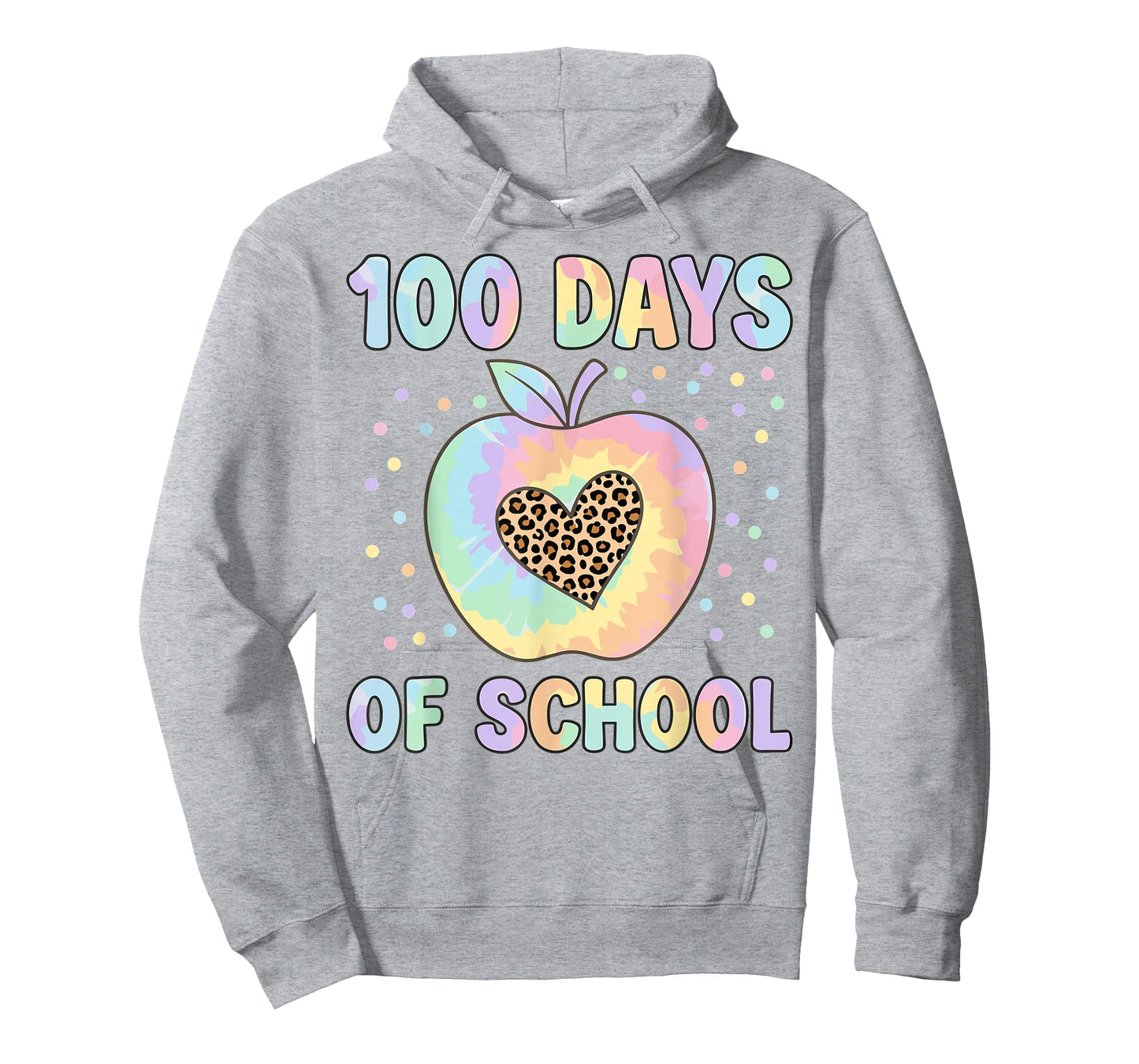 100 Days of School Leopard Tie Dye appele Kid T-Shirt