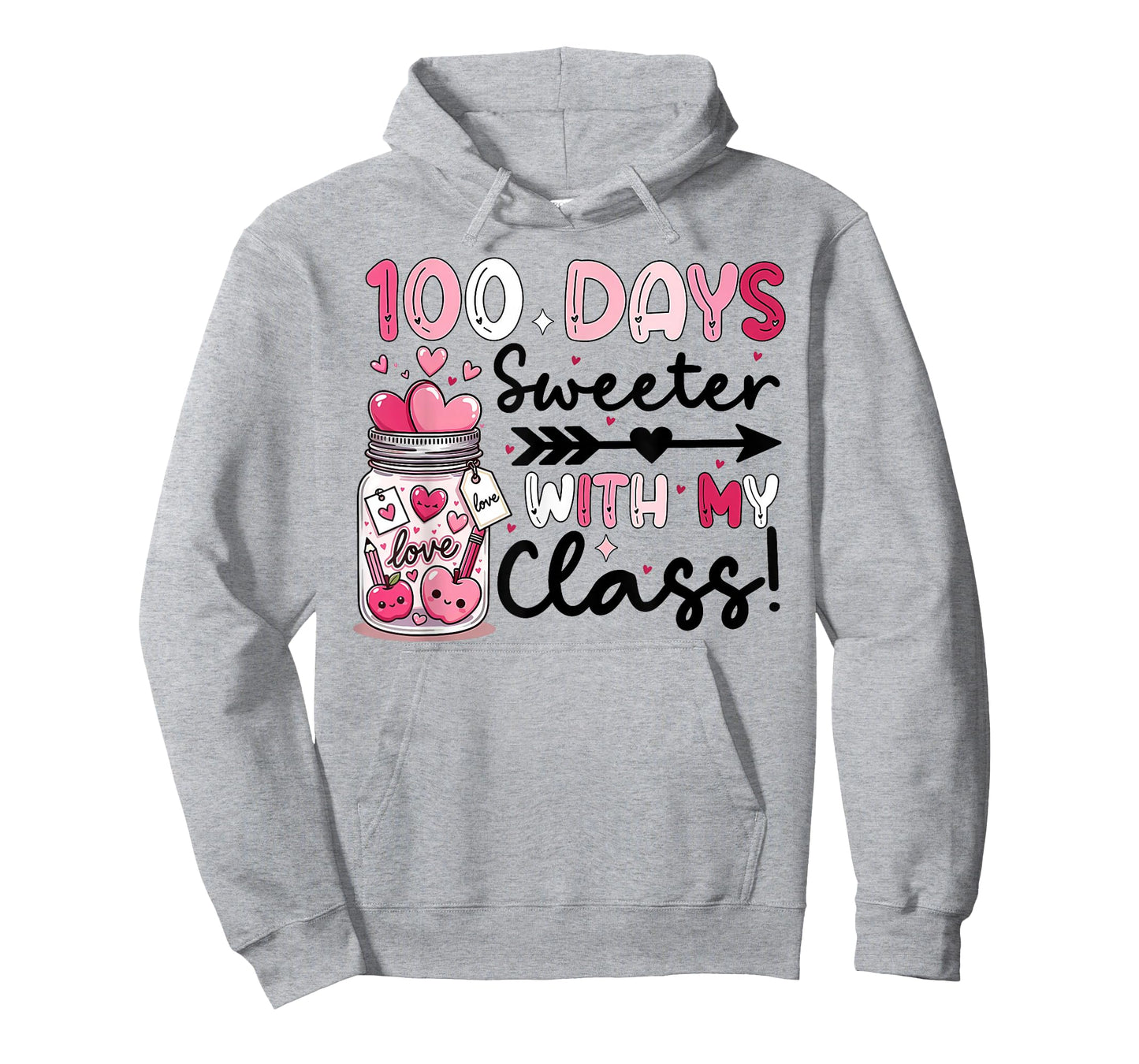 100 Days Sweeter for Teachers Students Girls Women 100th Day T-Shirt
