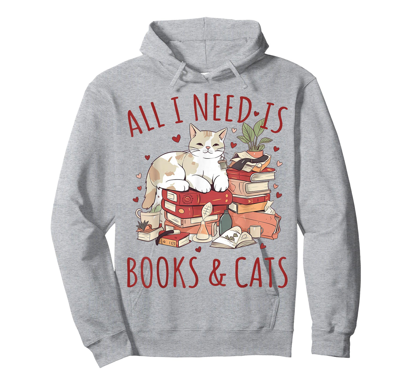 All I Need is Books and Cats Valentines Day Reading Bookworm T-Shirt