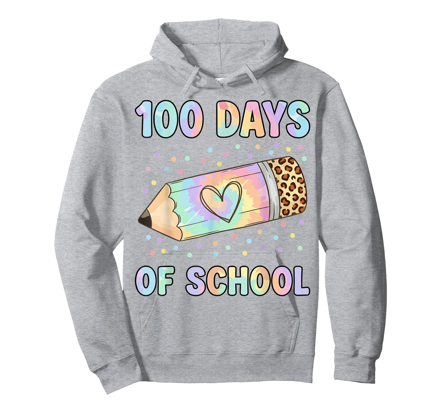 100 Days of School Leopard Tie Dye Pencil Kid T-Shirt