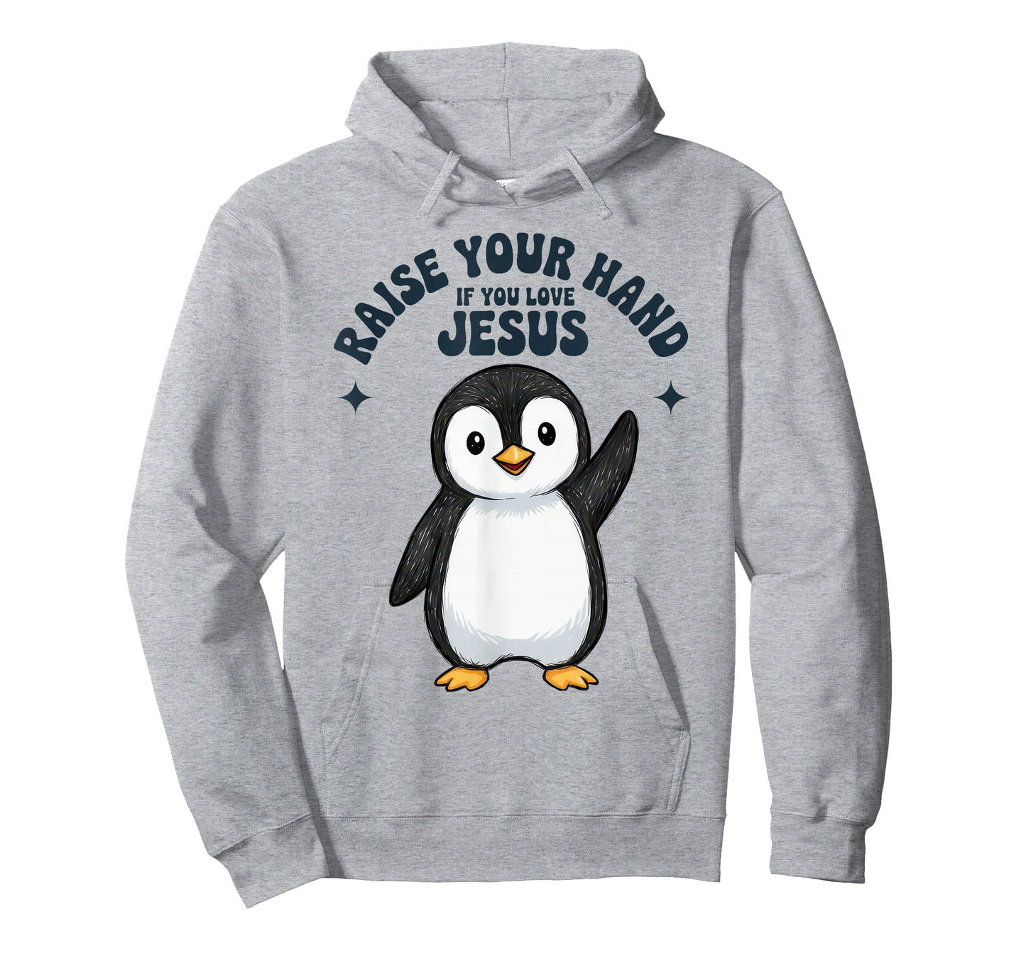 Raise Your Hand If You Love Jesus Penguin Christian T-Shirt