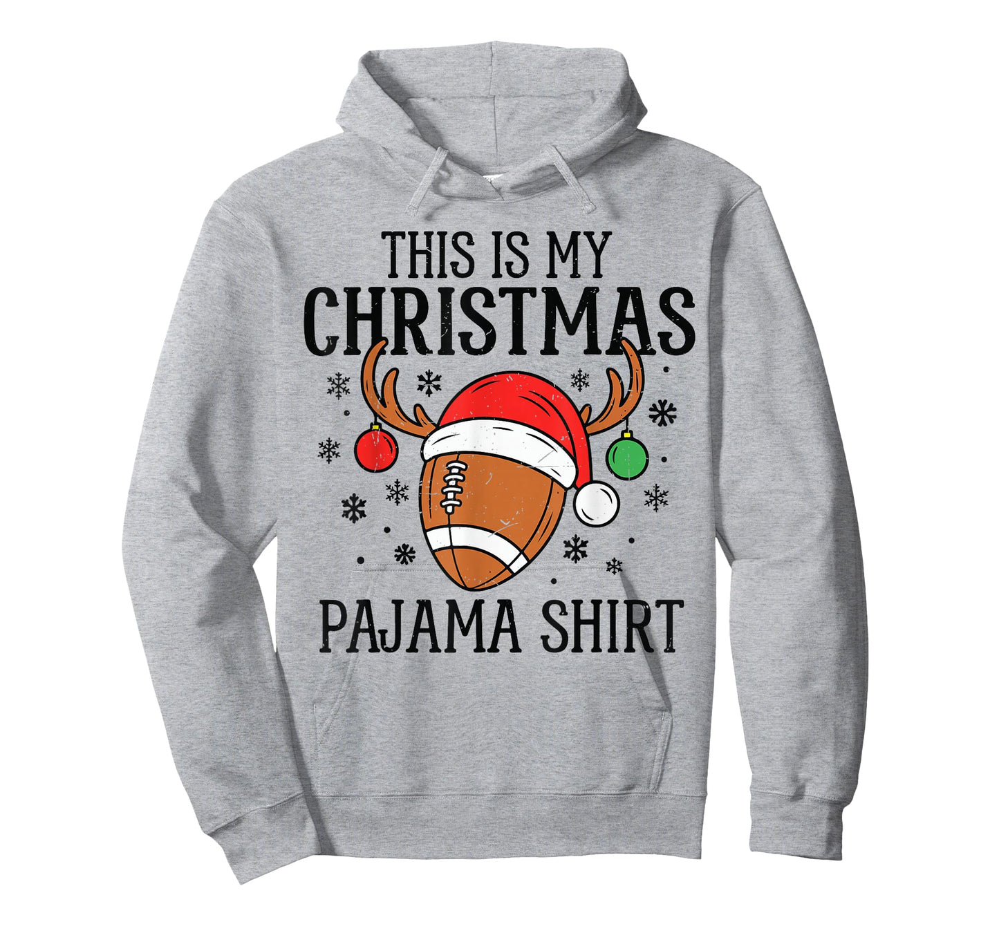 Christmas Football Pajama Shirt Santa Claus Matching Family T-Shirt