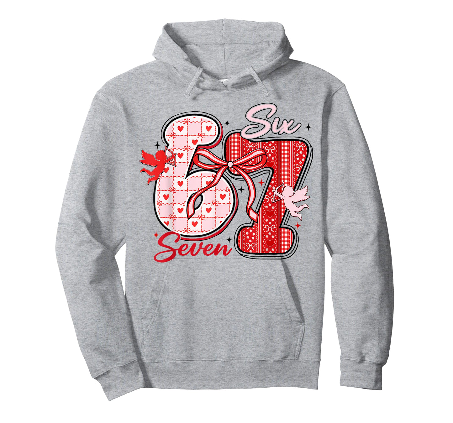 Six Seven Meme 67 Coquette Bow Valentines Women Girls Kids T-Shirt