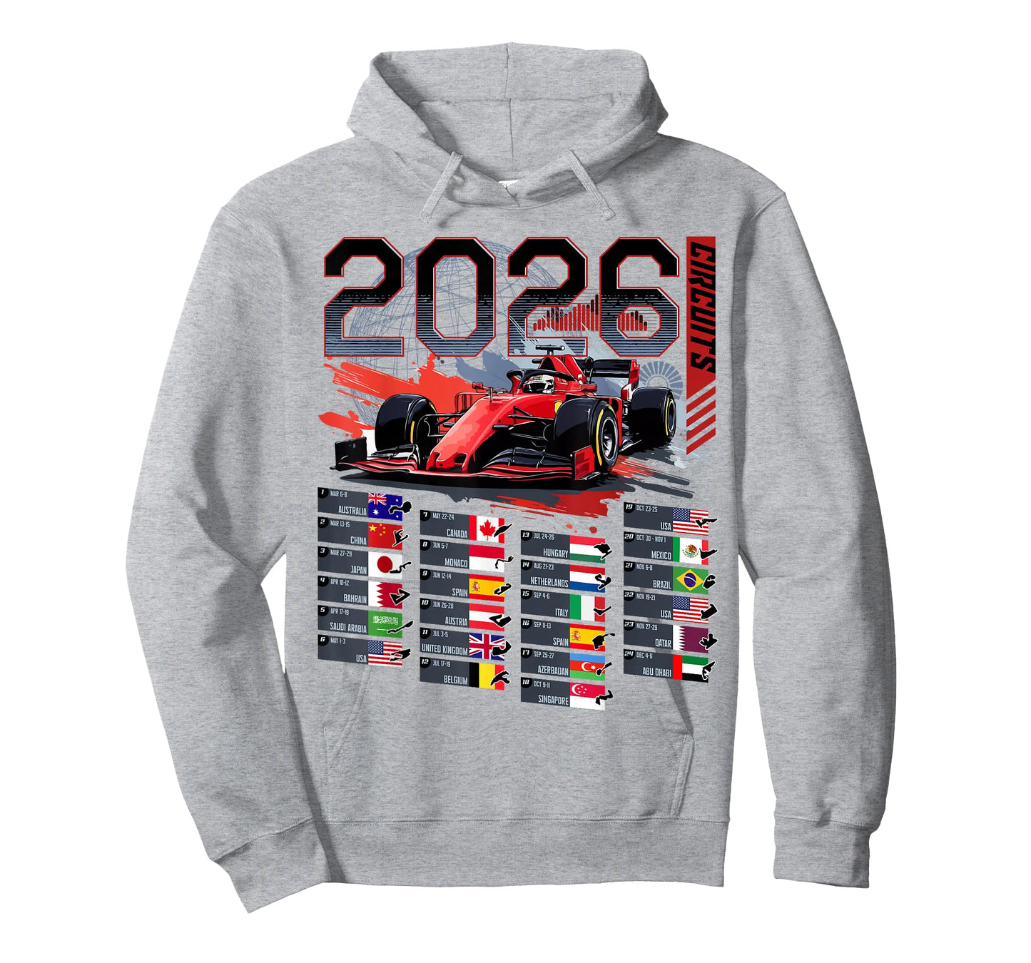 Racing Car Motorsport Schedule Race Circuit Motorsports 2026 T-Shirt