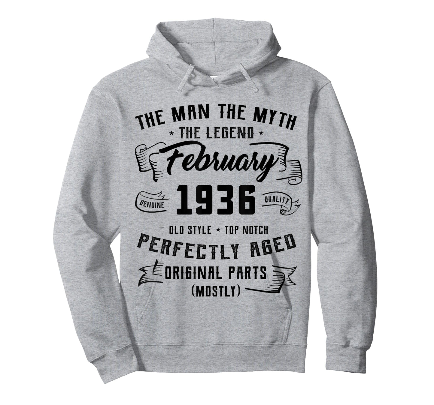 90th Birthday Tee Man Myth Legend February 1936 90 Yrs Old T-Shirt