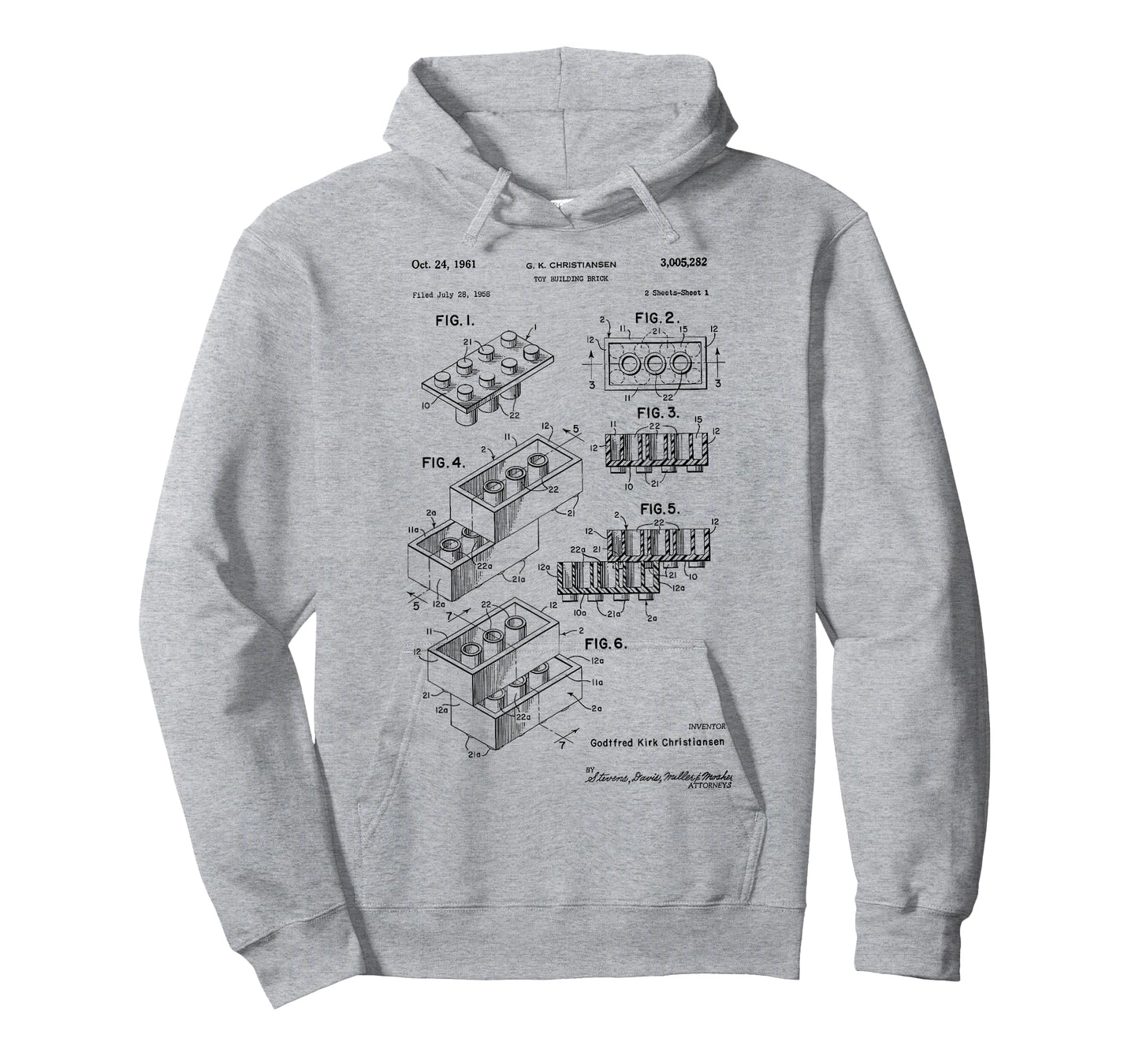 Toy Building Brick Patent Vintage Technical Blueprint T-Shirt