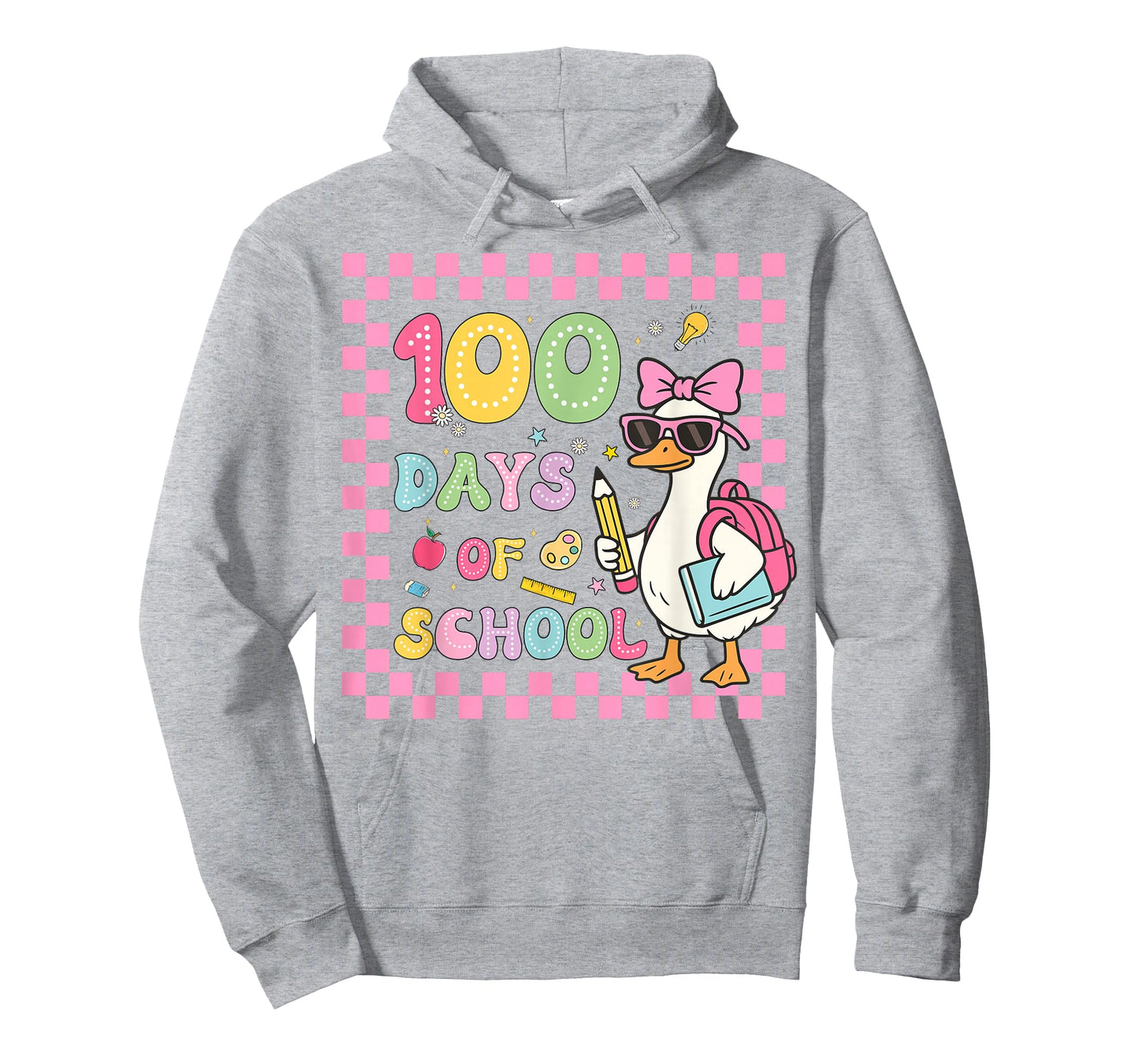 100 Days of School Preppy Goose 100th Day of School Girls T-Shirt