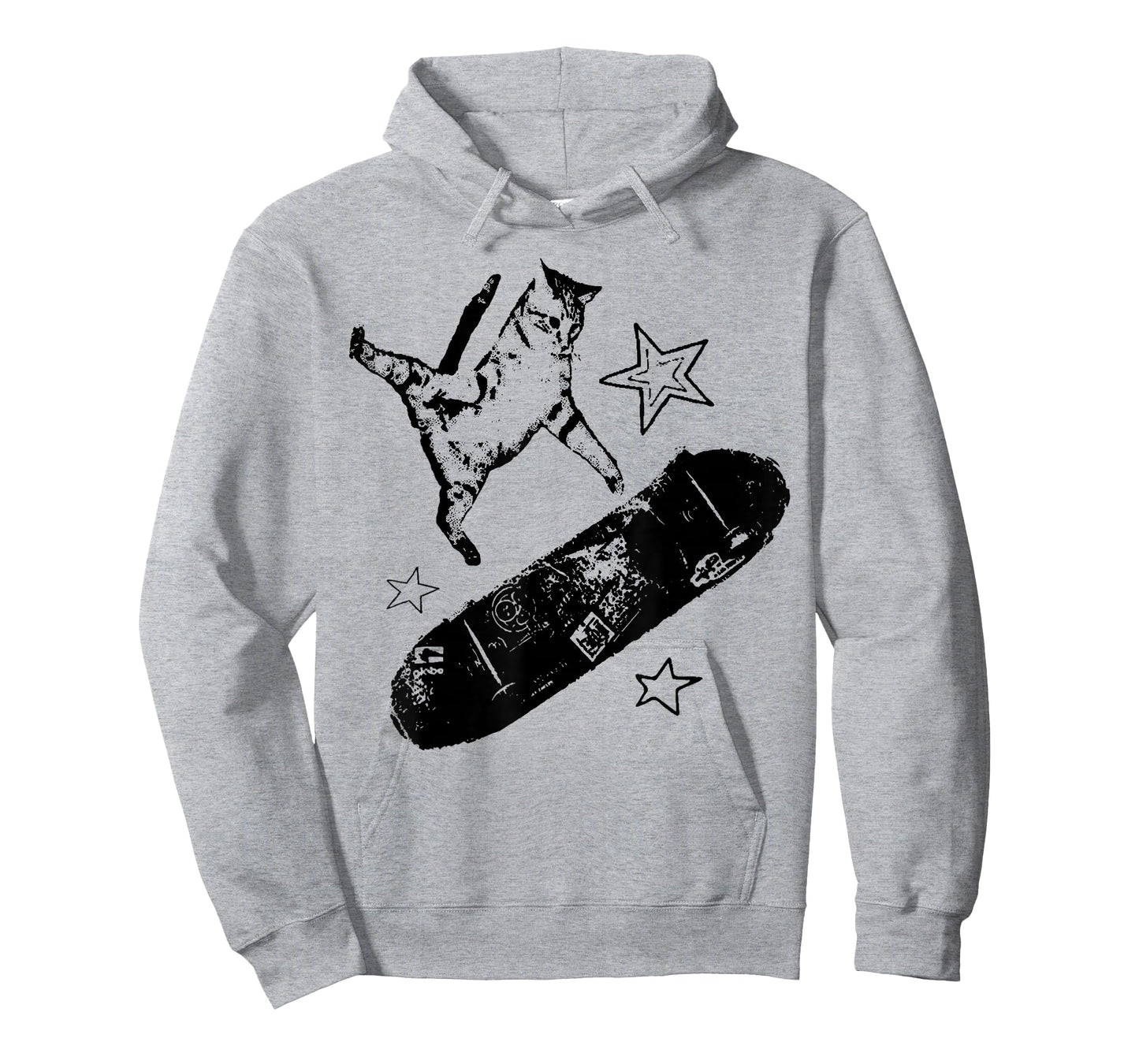 Vintage Skateboard Cat Y2K Funny Silly Kitten Men Women T-Shirt