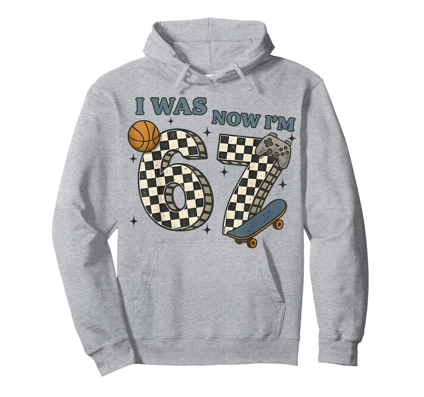 I was 6 Now I'm 7 Six Seven 6 7 Checker Sports Boys Kids T-Shirt
