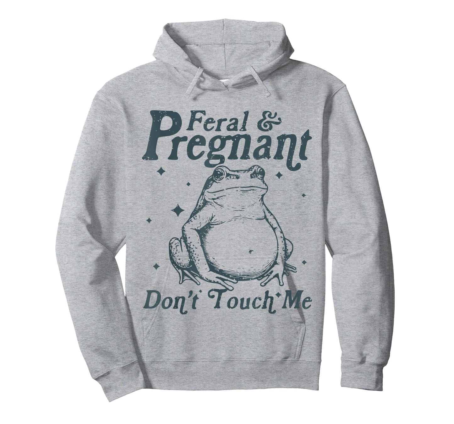 Feral and Pregnant Don't Touch Me Funny Pregnancy Frog T-Shirt