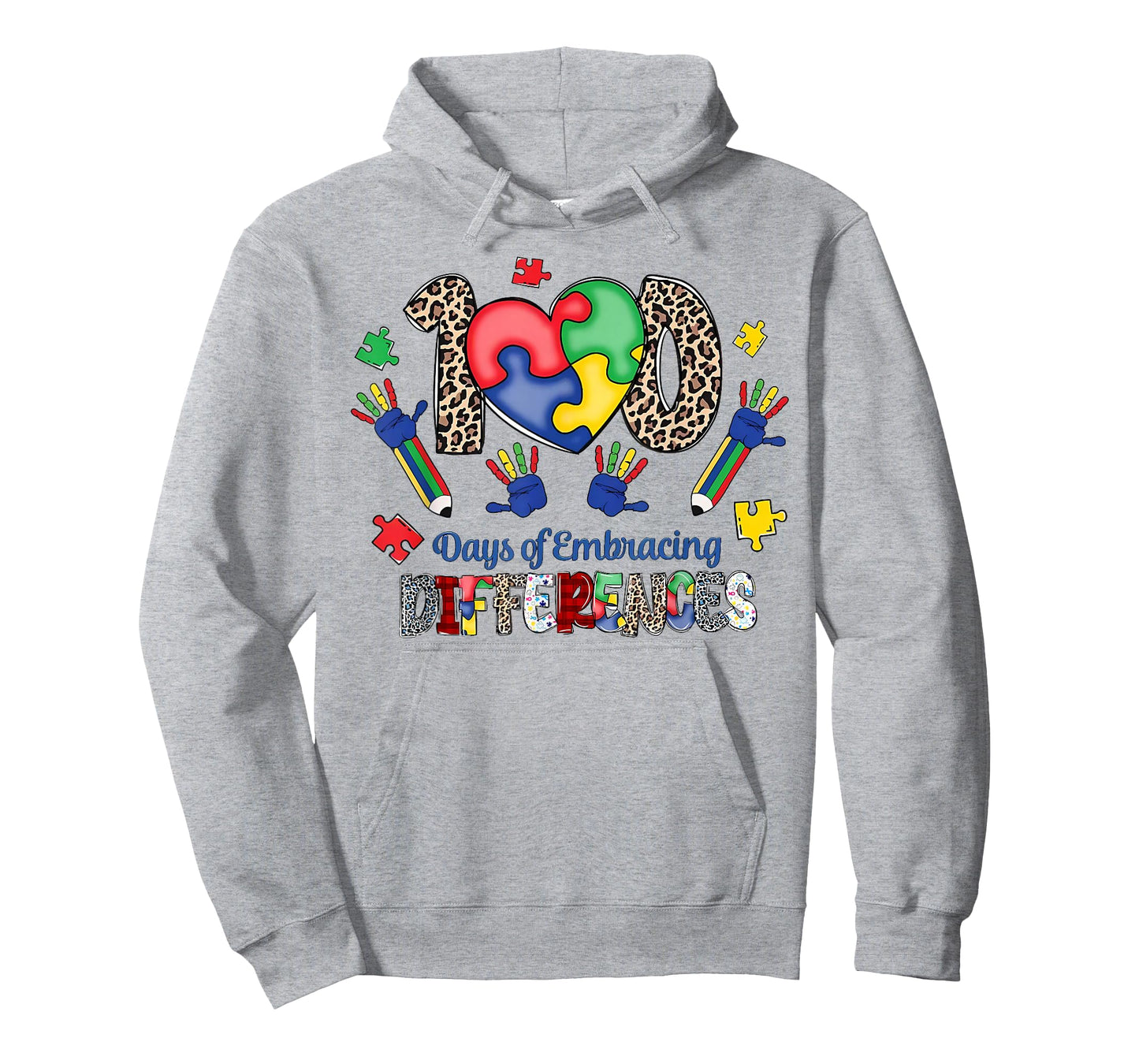 100 Days of Making Difference 100th Day of School Autism Kid T-Shirt