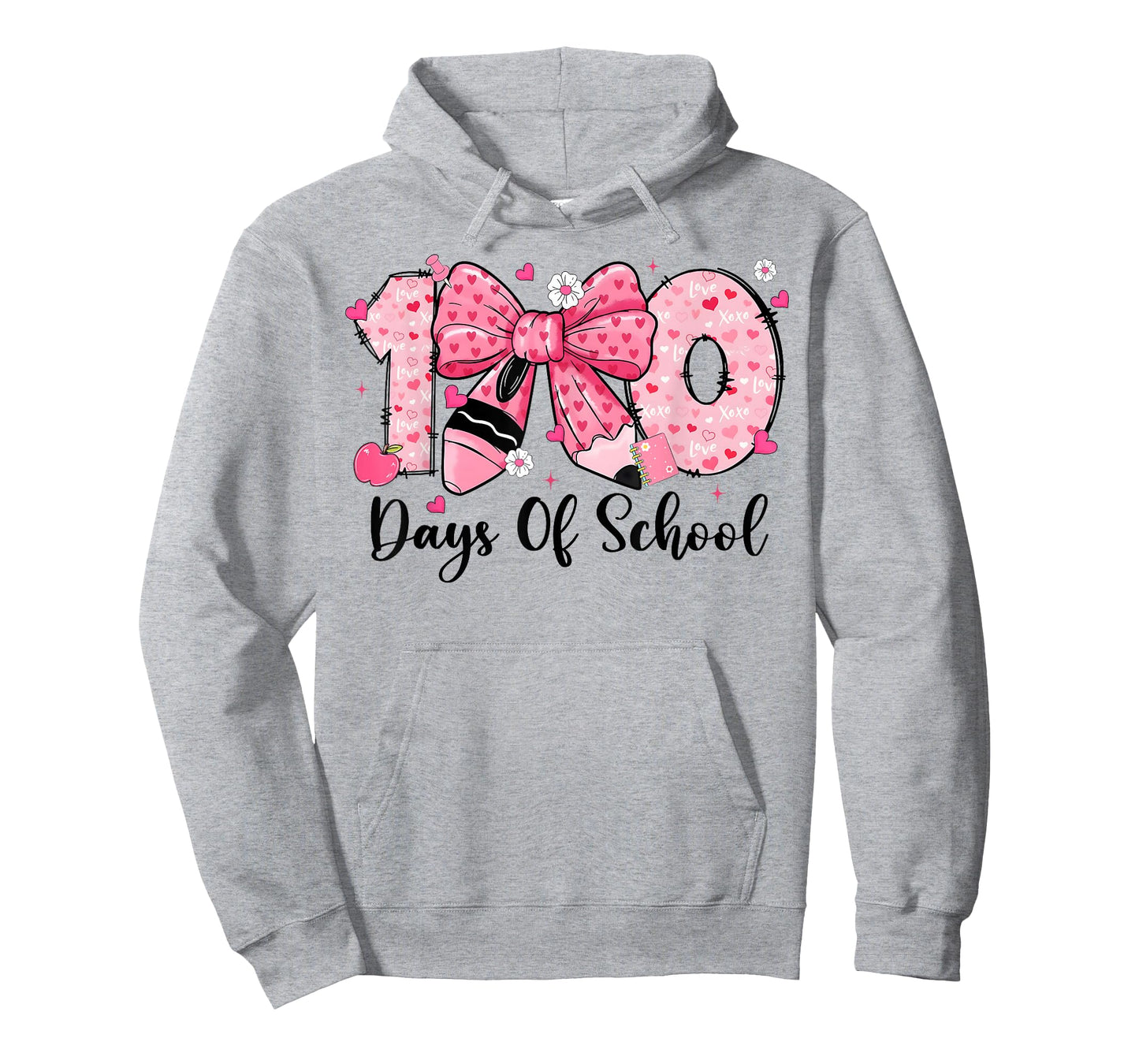 100 Days of School Coquette Pencil Bow Girl Women Teacher T-Shirt