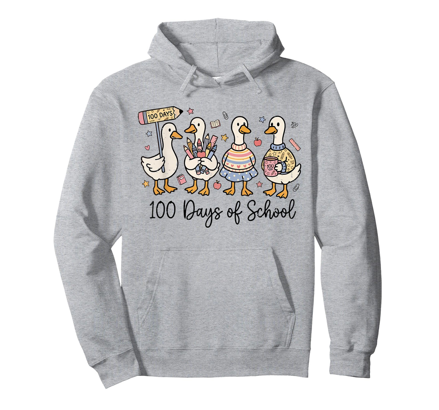 100 Days of School Duck Silly Goose Teacher 100 Days Smarter T-Shirt