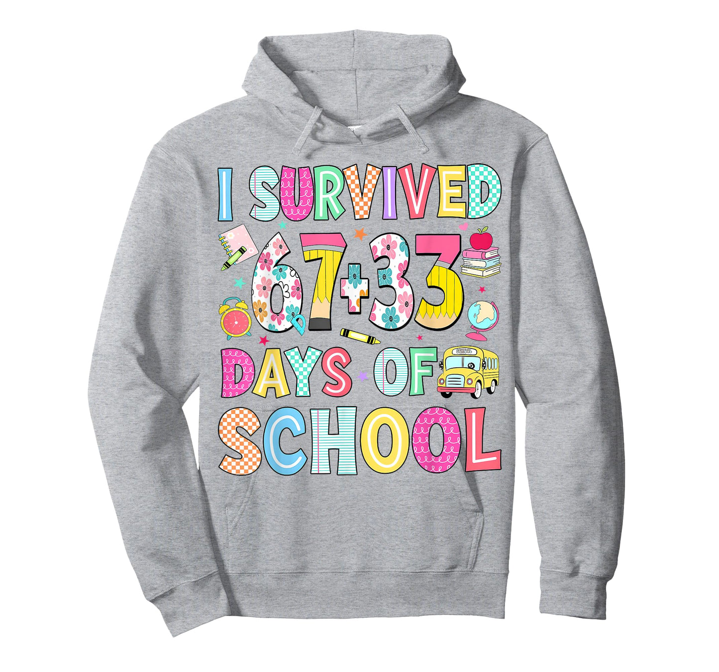 I Survived 67+33 Days of School Teacher 100 Days Kids T-Shirt