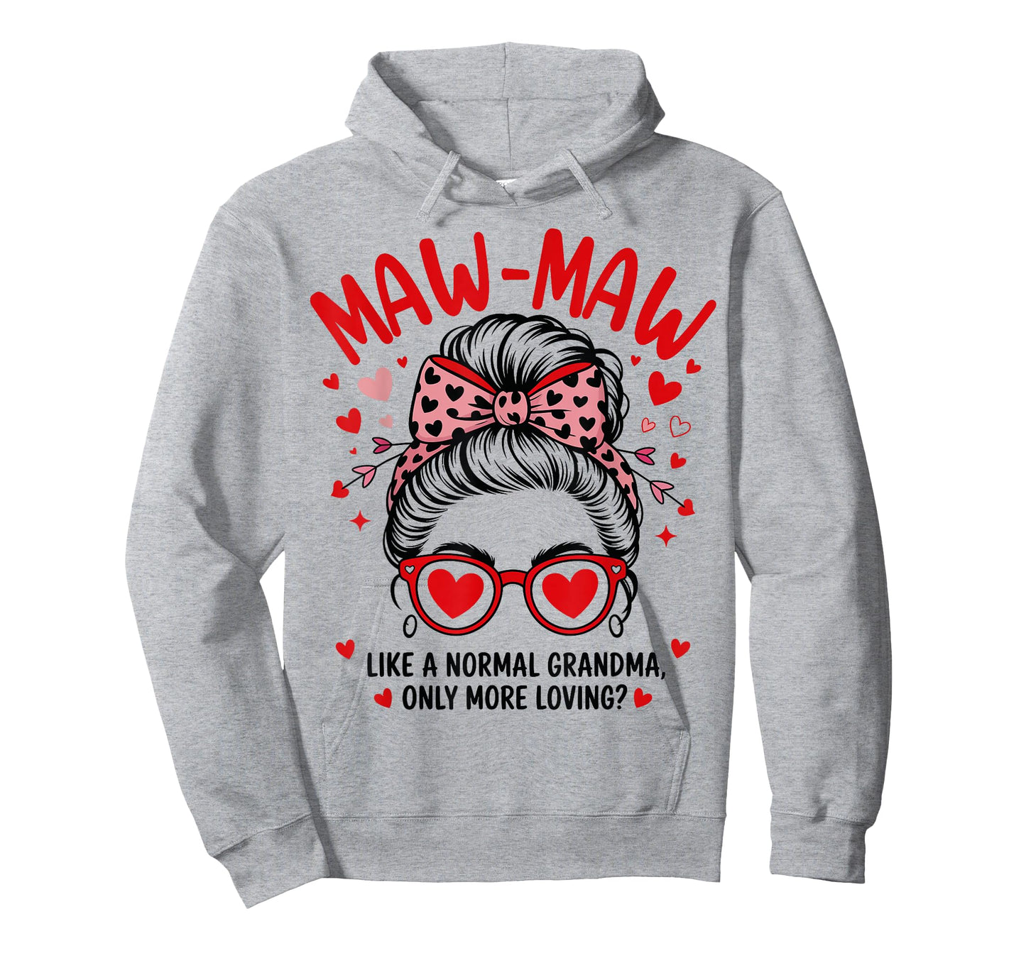 Maw-Maw Valentine Quote for Loving Grandma with Cute Bow T-Shirt
