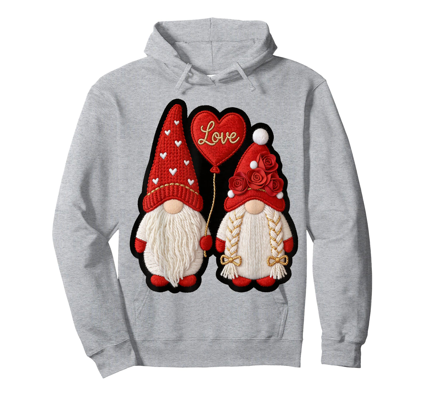 Cute Gnome Valentine with Hearts Gnomes Valentine's T-Shirt