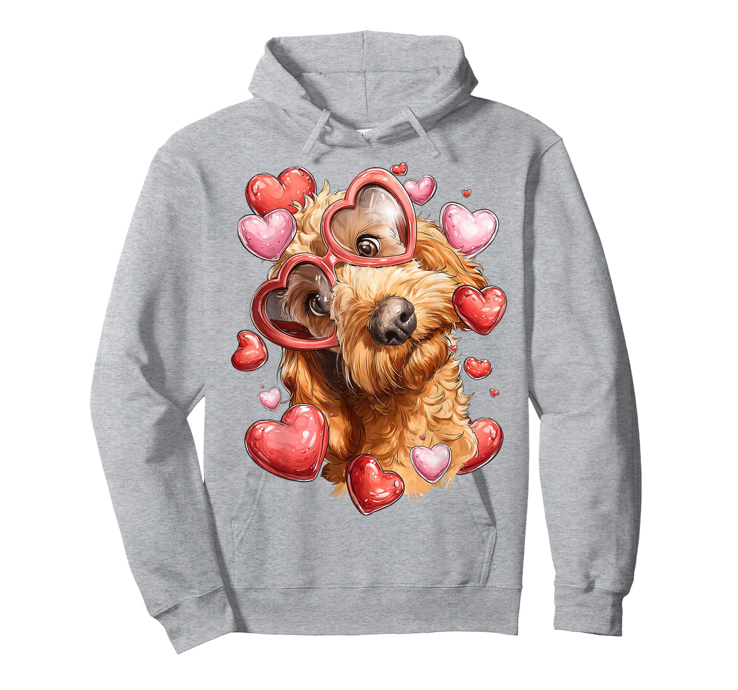 Golden Doodle Dog Goldendoodle Valentine's Day Heart T-Shirt