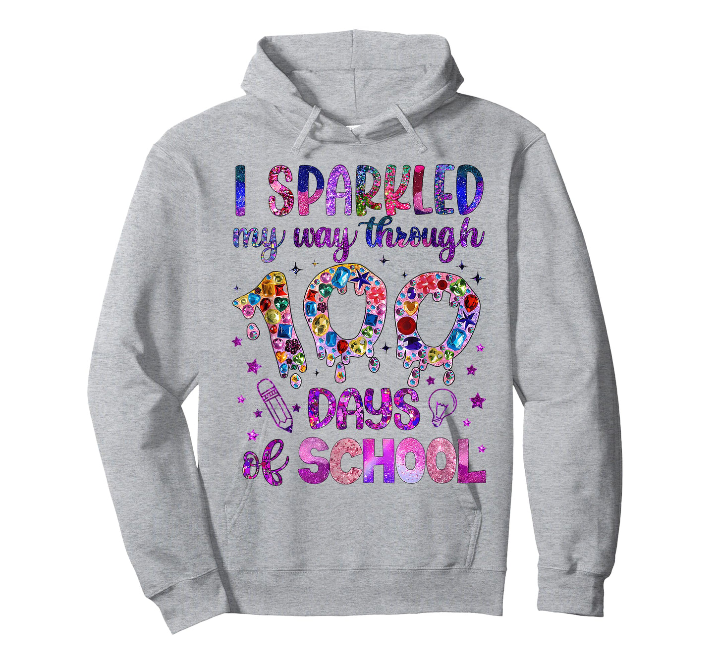 I Sparkled My Way Through 100 Days of School Funny Print T-Shirt