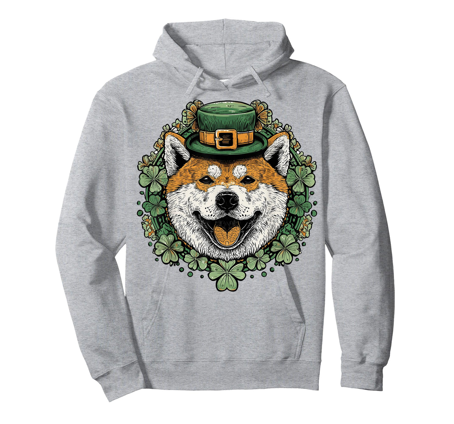Akita Dog St. Patricks Day Pattys Day Irish Leprechaun Luck T-Shirt