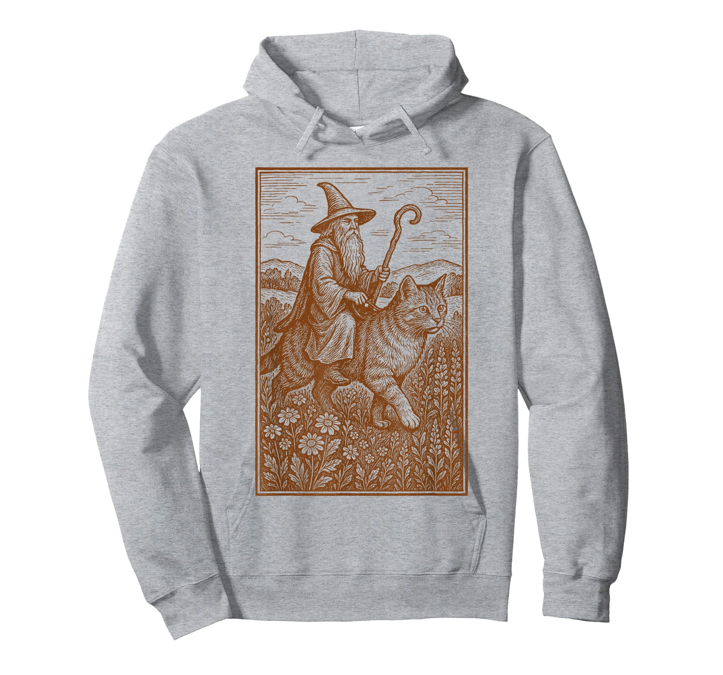Wizard Riding Cat Castlecore Renaissance Medieval Fair T-Shirt