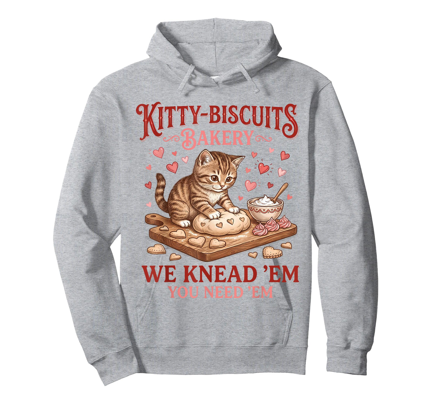 Kitty Biscuits Bakery We Knead Em You Need Em Valentine Cat T-Shirt