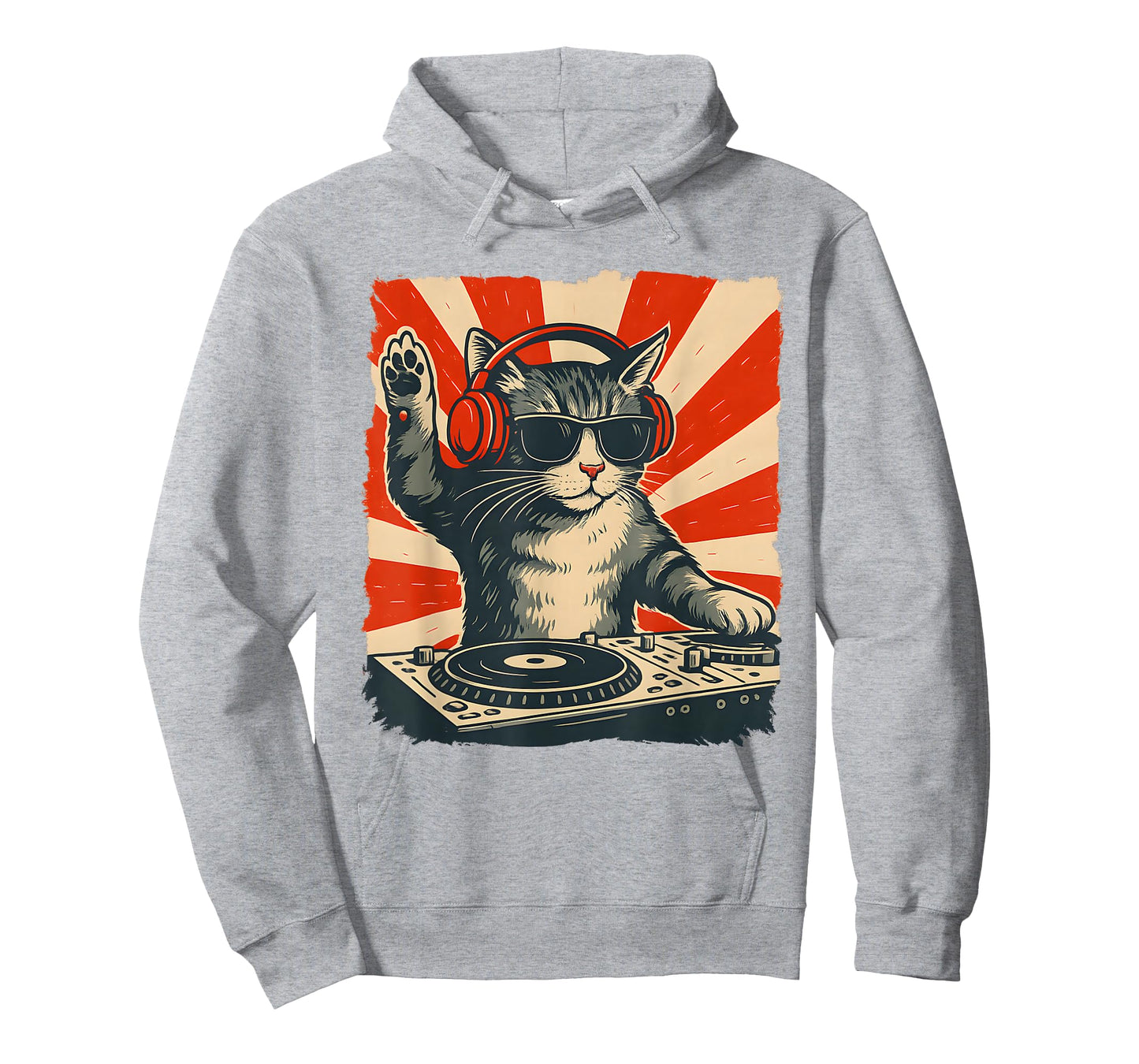 DJ Cat Funny Vintage Style Music Cat T-Shirt