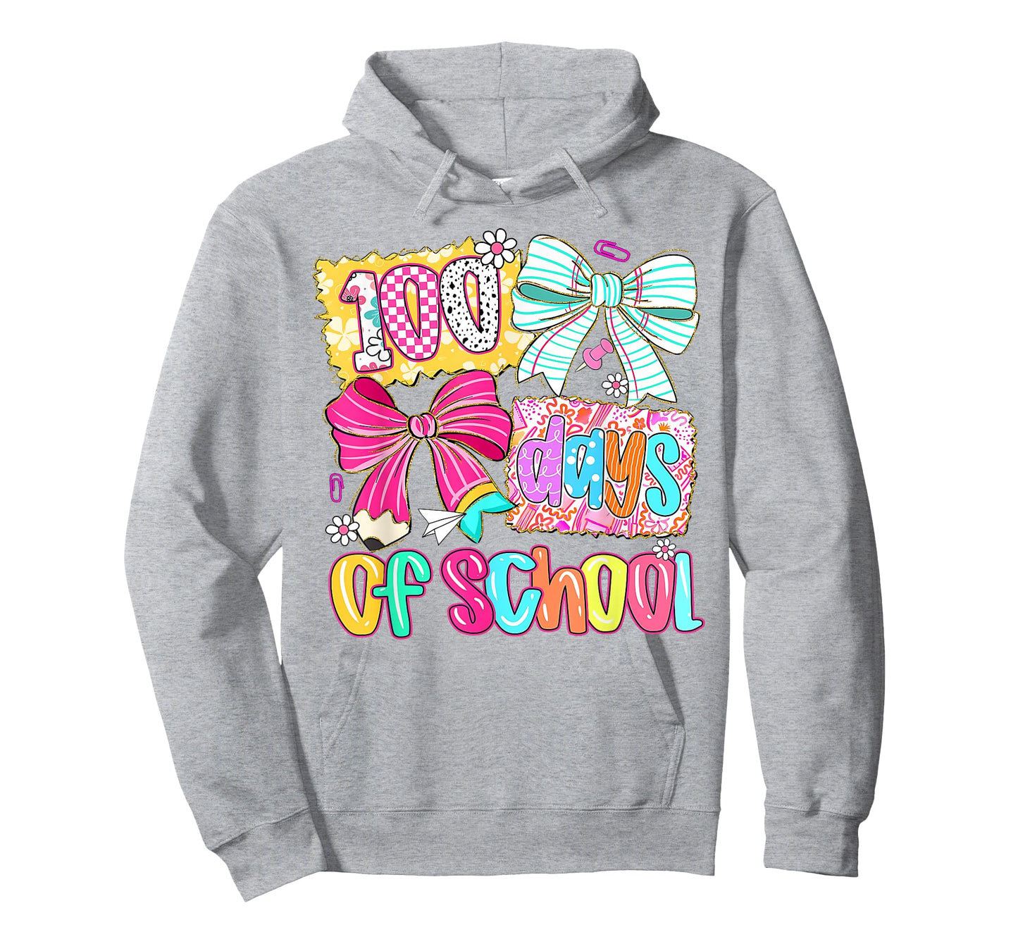 100 Days of School Girls Coquette Bow 100th Day of School T-Shirt