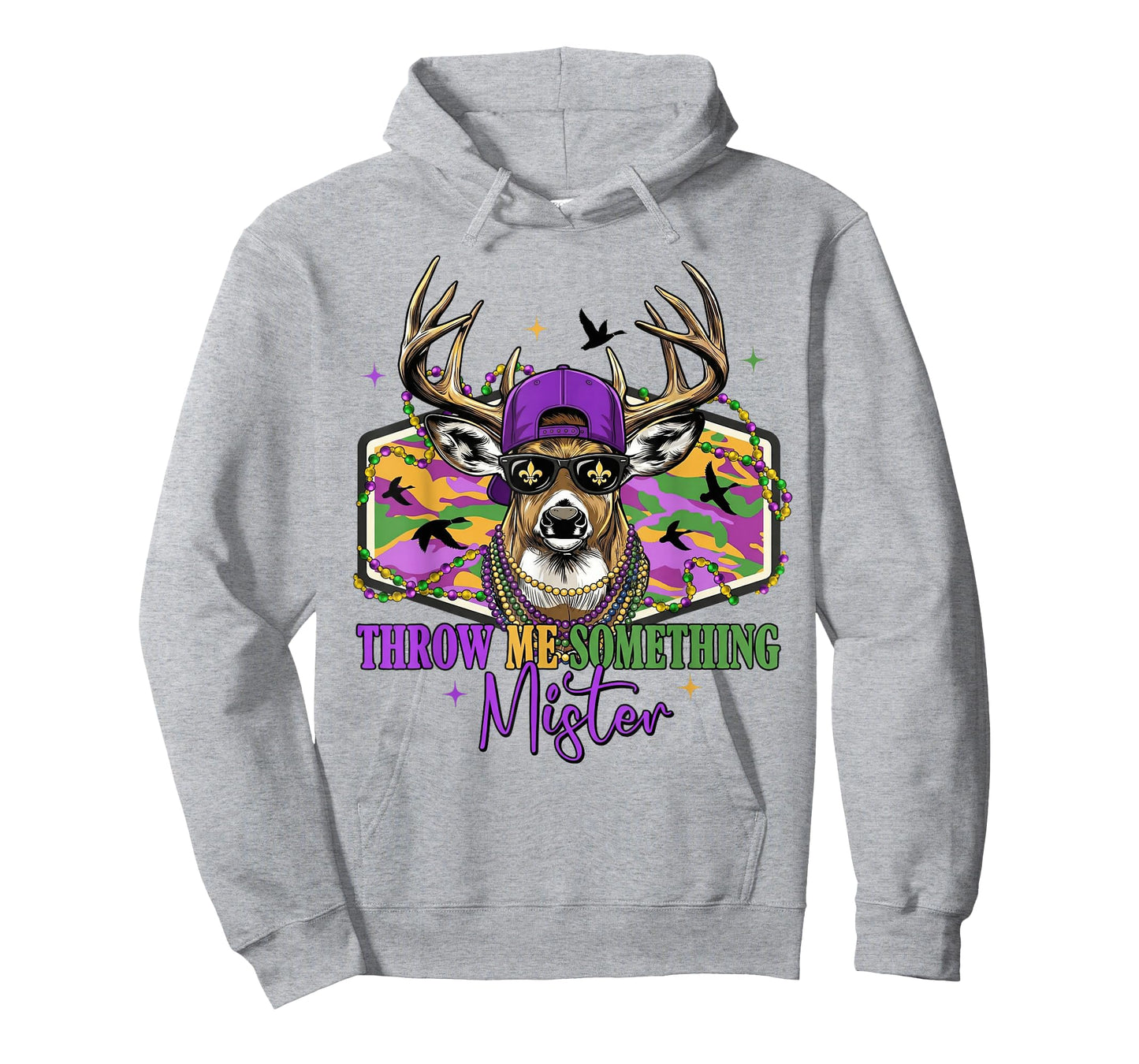Throw Retro Me Something Mister Camo Deer Hunting Mardi Gras T-Shirt