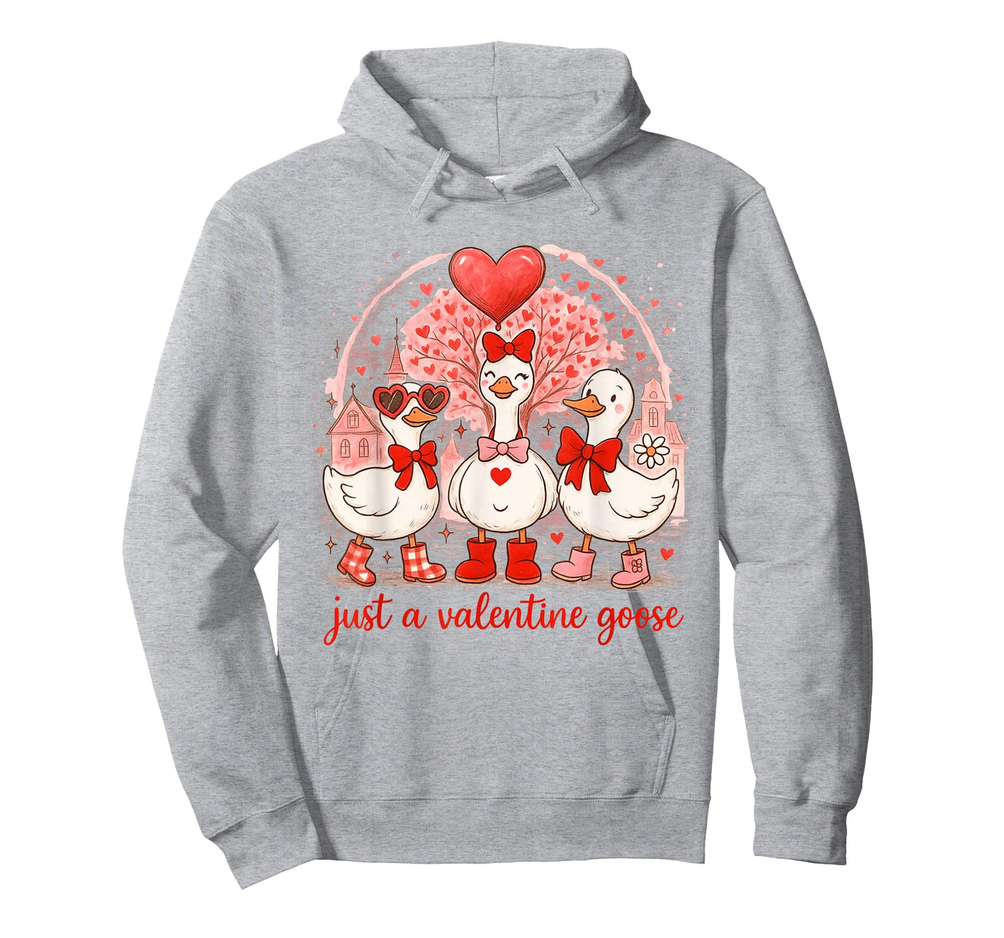 Just A Valentines Goose Romantic Silly Goose Coquette T-Shirt