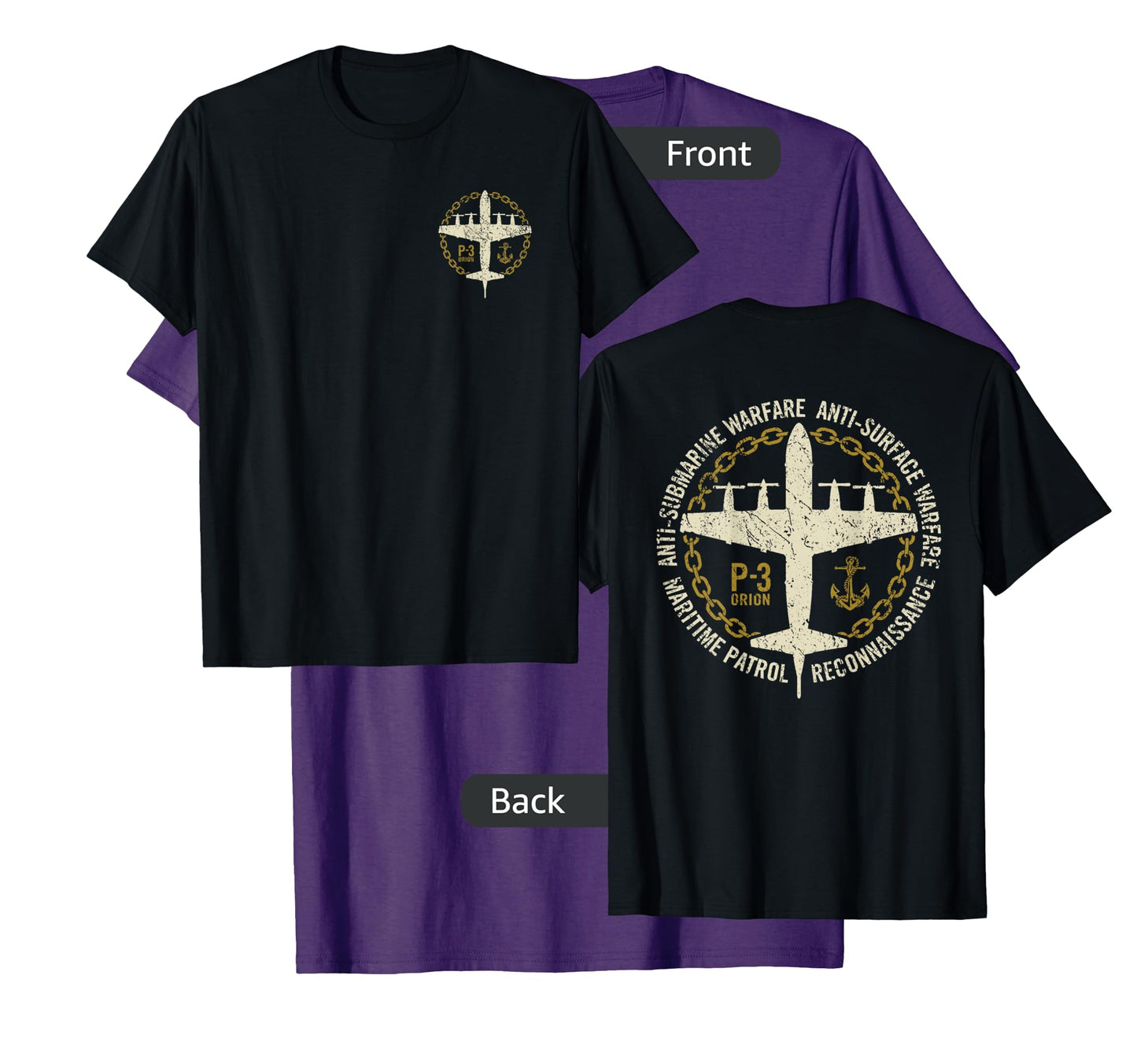 P-3 Orion Anti-Submarine Warfare Patrol Military Aircraft T-Shirt