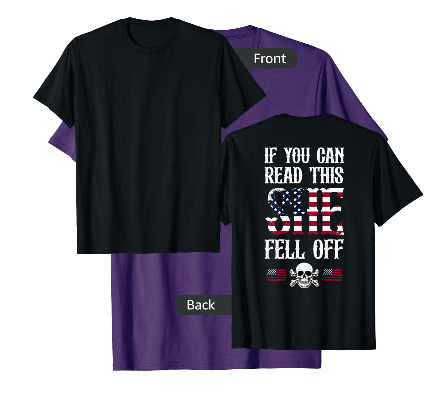 If You Can Read This She Fell Off Biker Motorcycle for Men T-Shirt