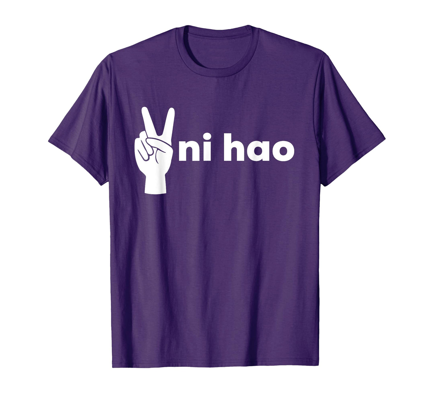 Ni Hao Trendy Chinese Mandarin Peace Sign T-Shirt