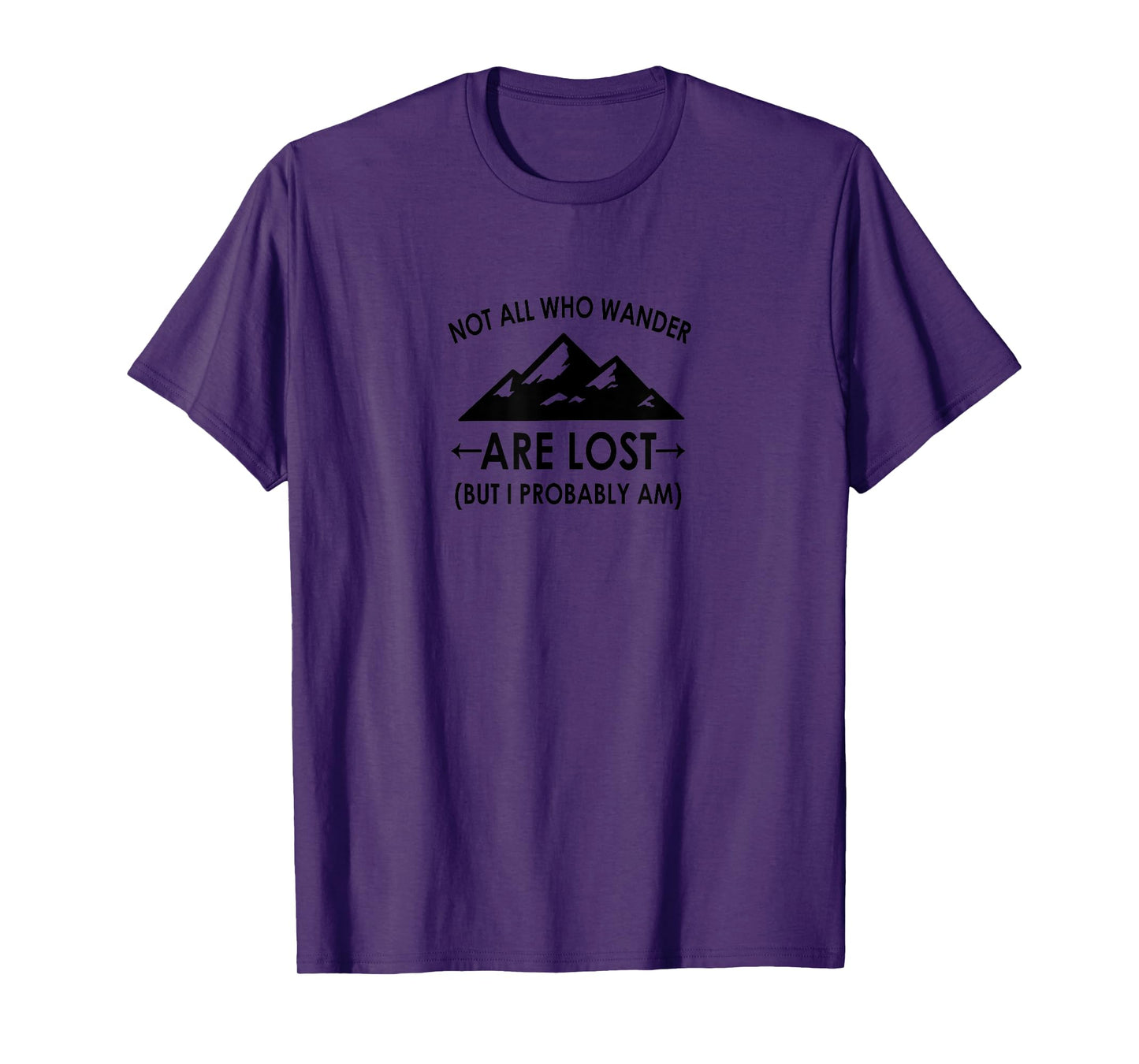Good Day Unisex Adult Men's Grey Small Funny Not All Who Wander Are Lost But I Probably Am T-Shirt