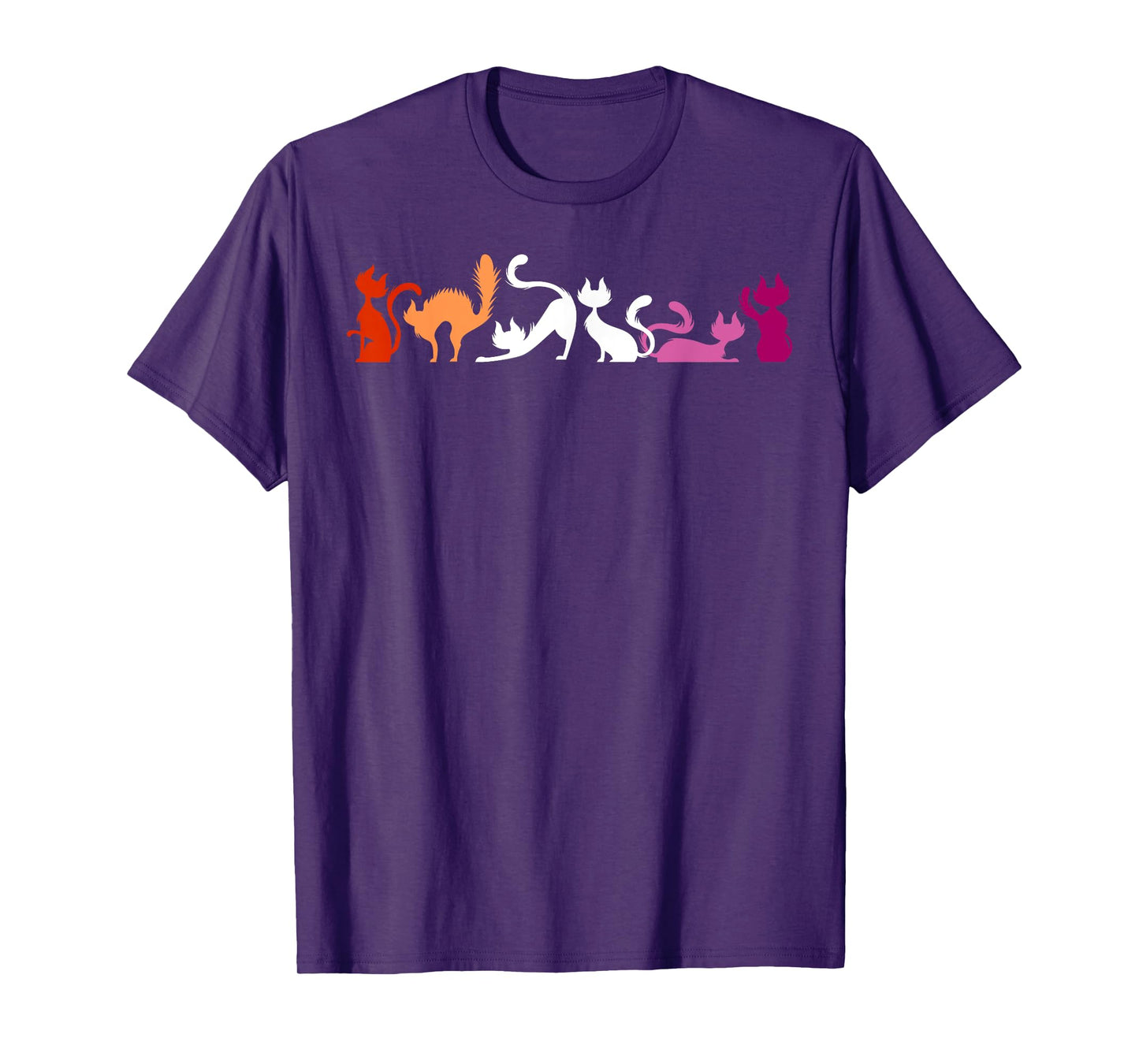 Playful Cats in Lesbian Pride Colors Stretch & Yoga T-Shirt