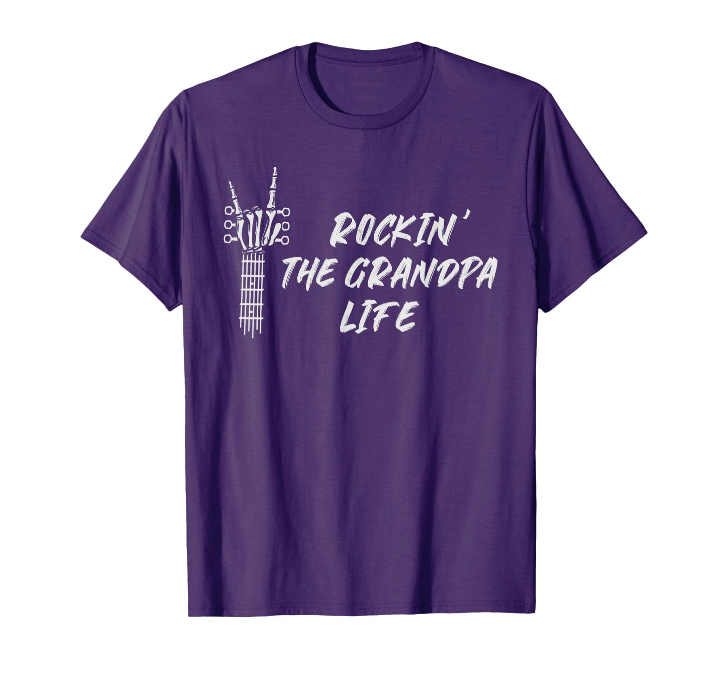 Rockin The Grandpa Life Father's Day Rock Lover Skeleton T-Shirt