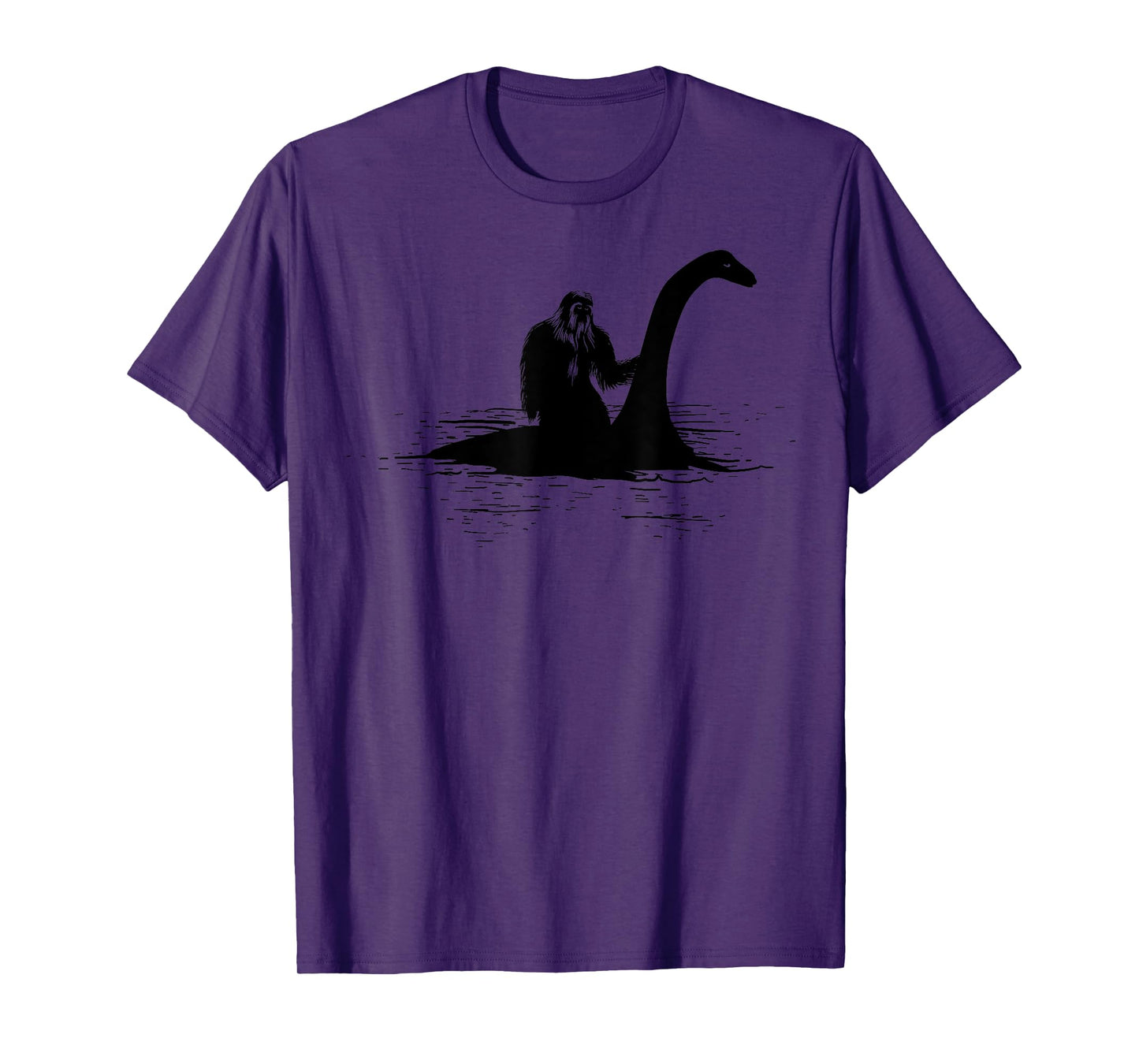 Bigfoot Riding Loch Ness Monster Cute Sasquatch Gift T-Shirt