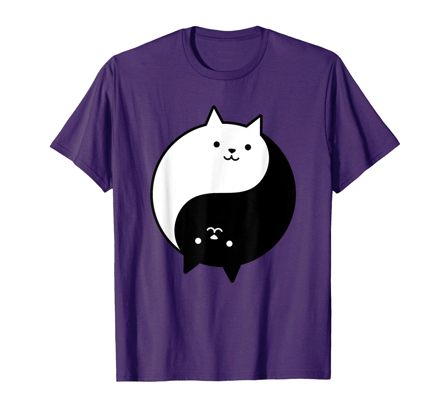 Cute Cats Yin Yang Yoga Zen Kitty Black and White Cat T-Shirt for Men Women Girls Kids